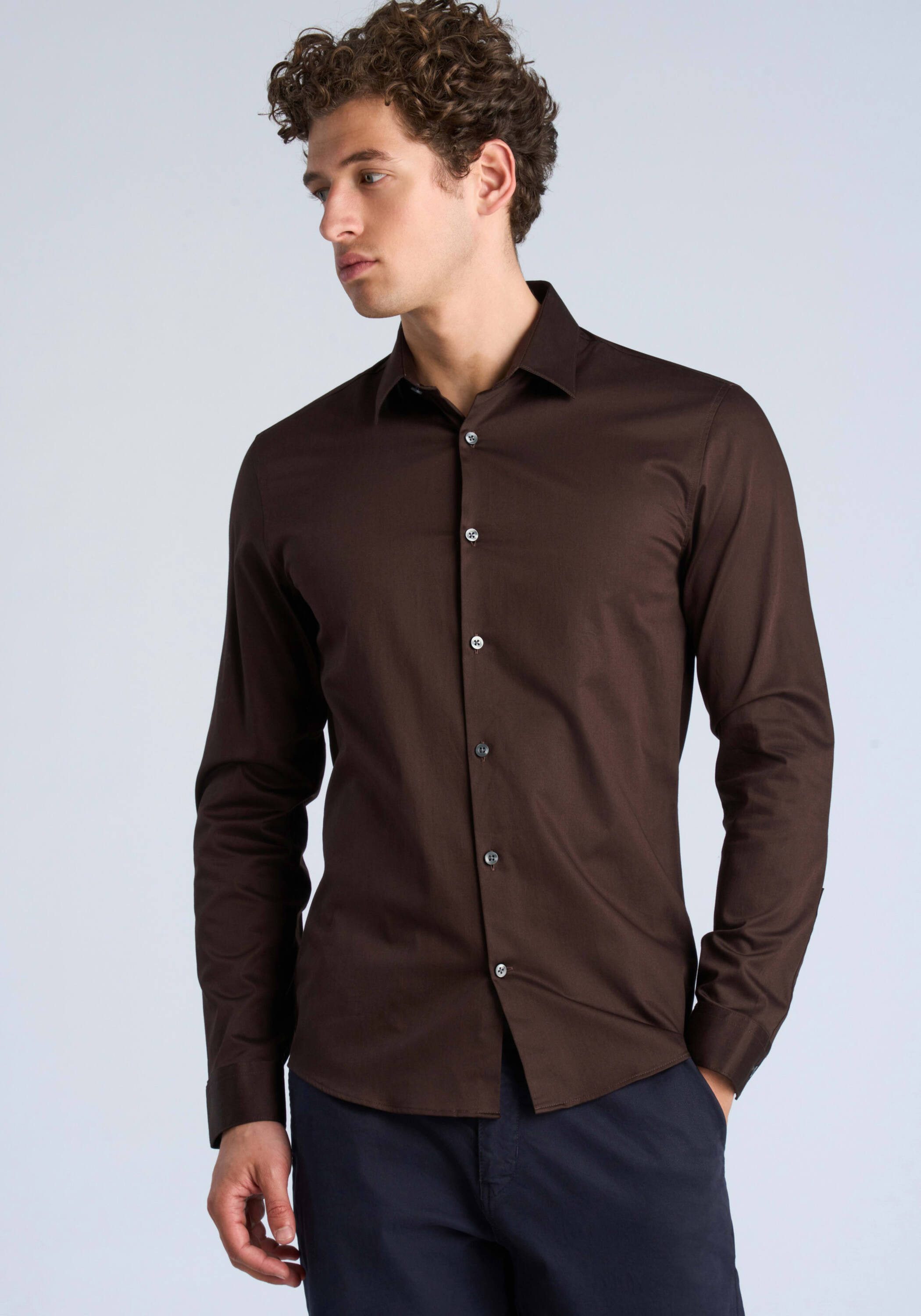 LINDBERGH Businesshemd Business-Hemd (Langarm) Slim Fit