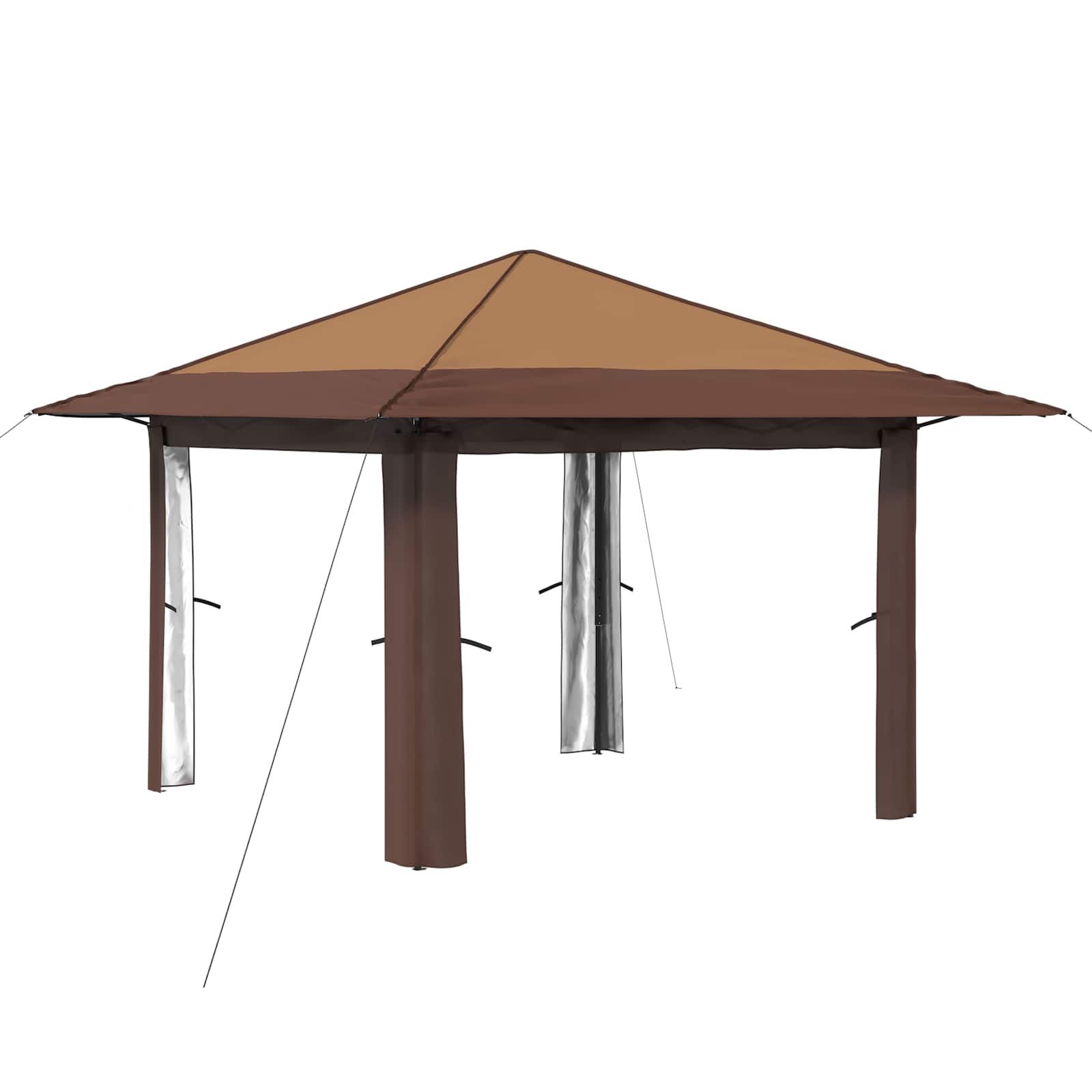 vidaXL Partyzelt Gazebo ohne Seitenwand Beige und Braun