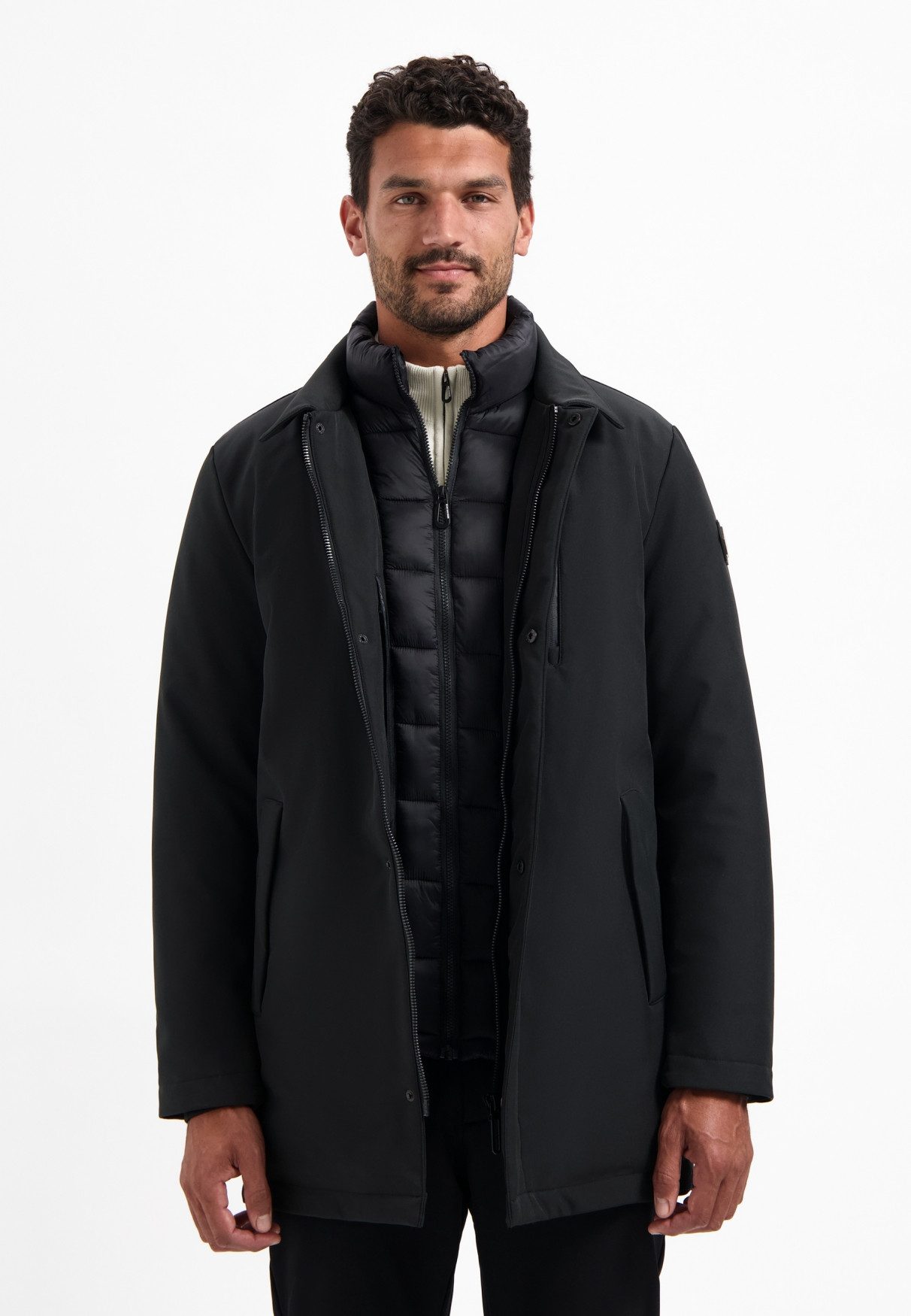 NO EXCESS Parka No Excess Langer Parka mit Stehkragen NOX Jacket