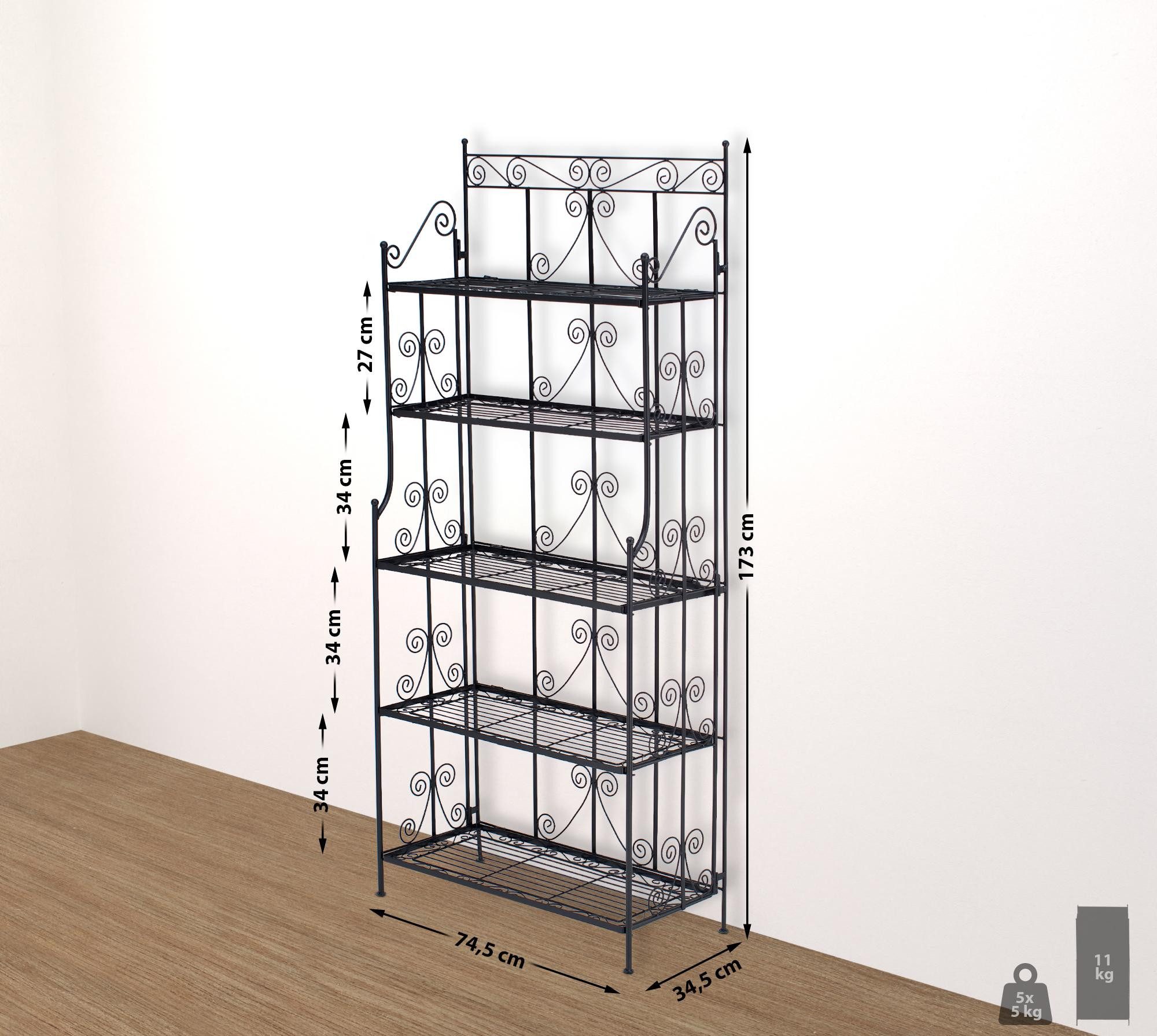 CLP Standregal Ciara Eisen, klappbar günstig online kaufen