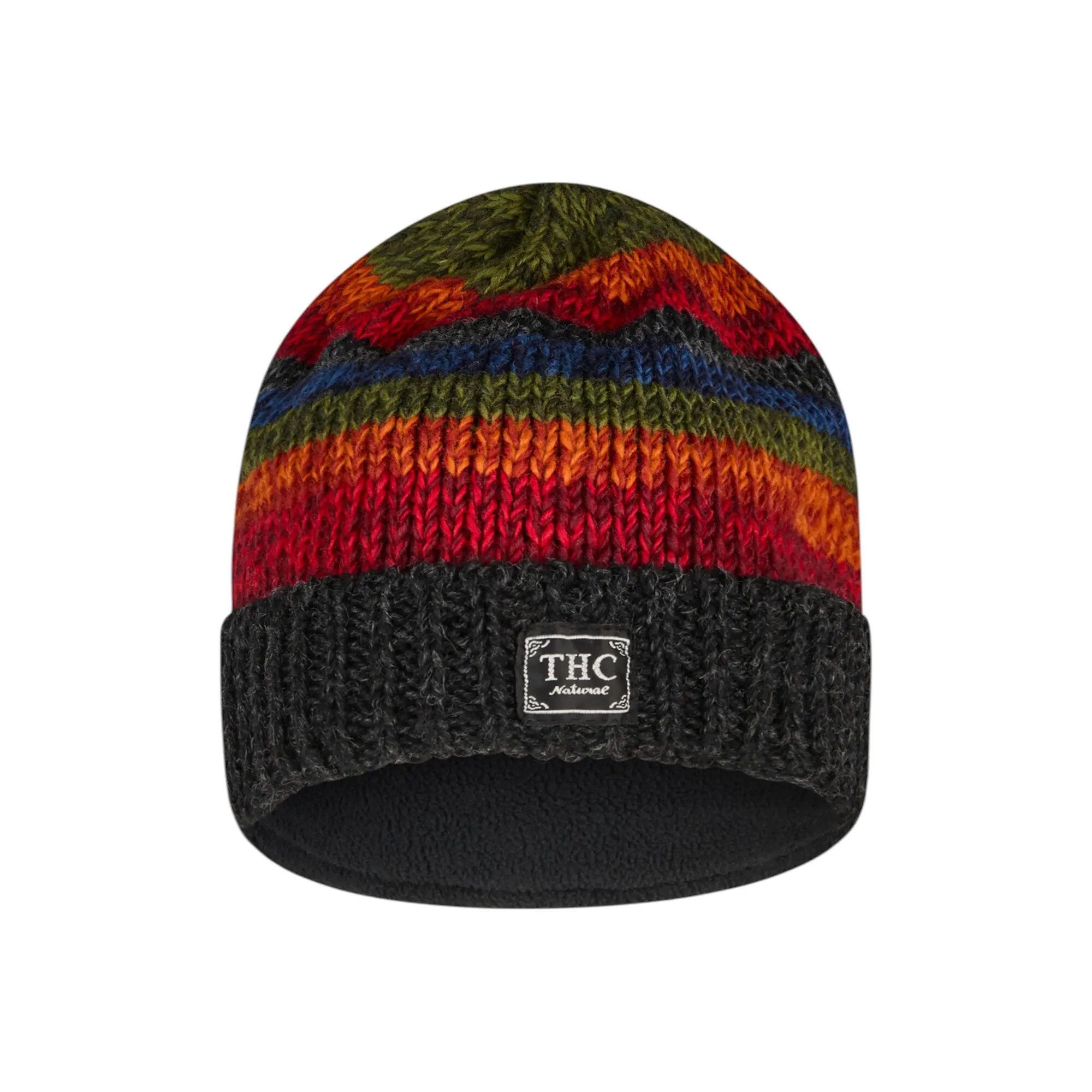 THC Natural Line Strickmütze THC Schafwoll Rollcap 814 bunt (1 Stück, 1-St., 1 Stück) Innenfutter: Fleece