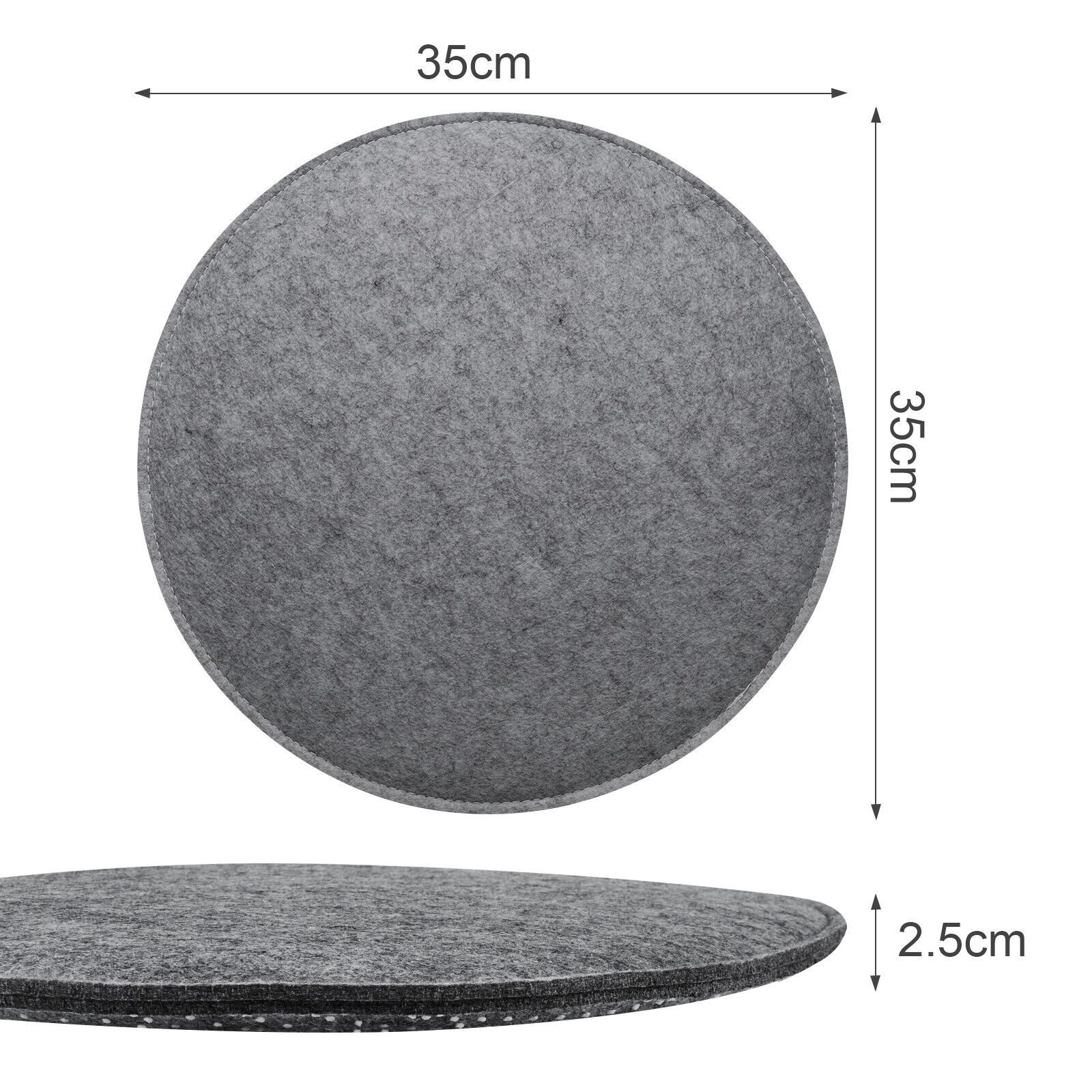 Youyijia Anti-Rutsch-Pad 4 Chair Cushions, Round Felt Seat Cushions, 35 cm
