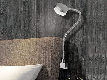 FISCHER & HONSEL LED Wandleuchte, LED fest integriert, Warmweiß, 2er SET Bett-Leuchten Schwanenhals-Lampen für Sofa & Kopfteil Bett