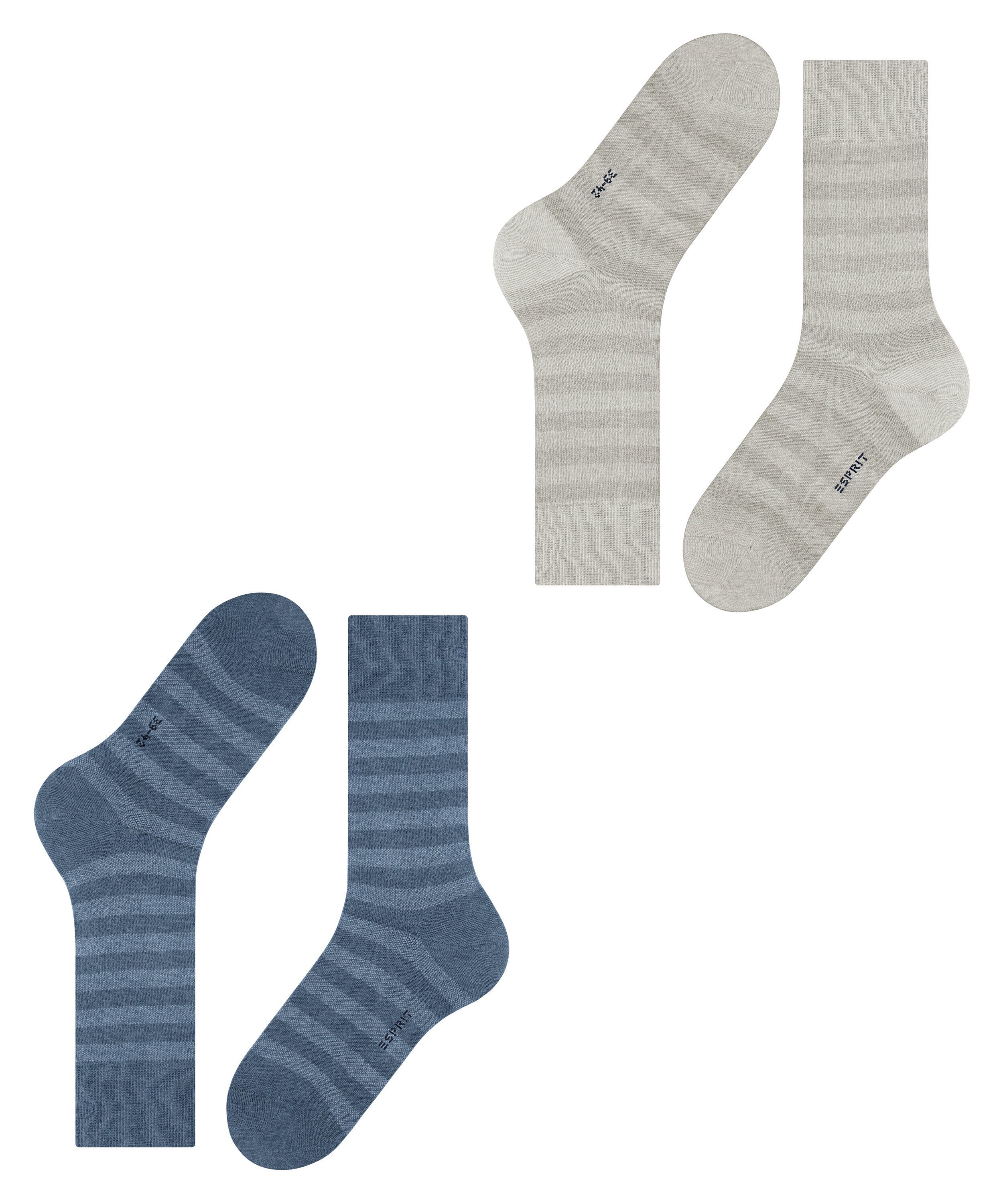 Esprit Socken Mesh Stripe 2-Pack Socken (2-Paar)