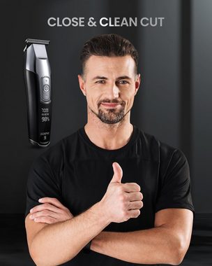 RENPHO Haarschneider, Elektrischer Bartschneider und Rasierer zum Trimmen Stylen Rasieren, Selbstschärfende Klingen, Präzisionsschnitte Intelligente LED-Anzeige