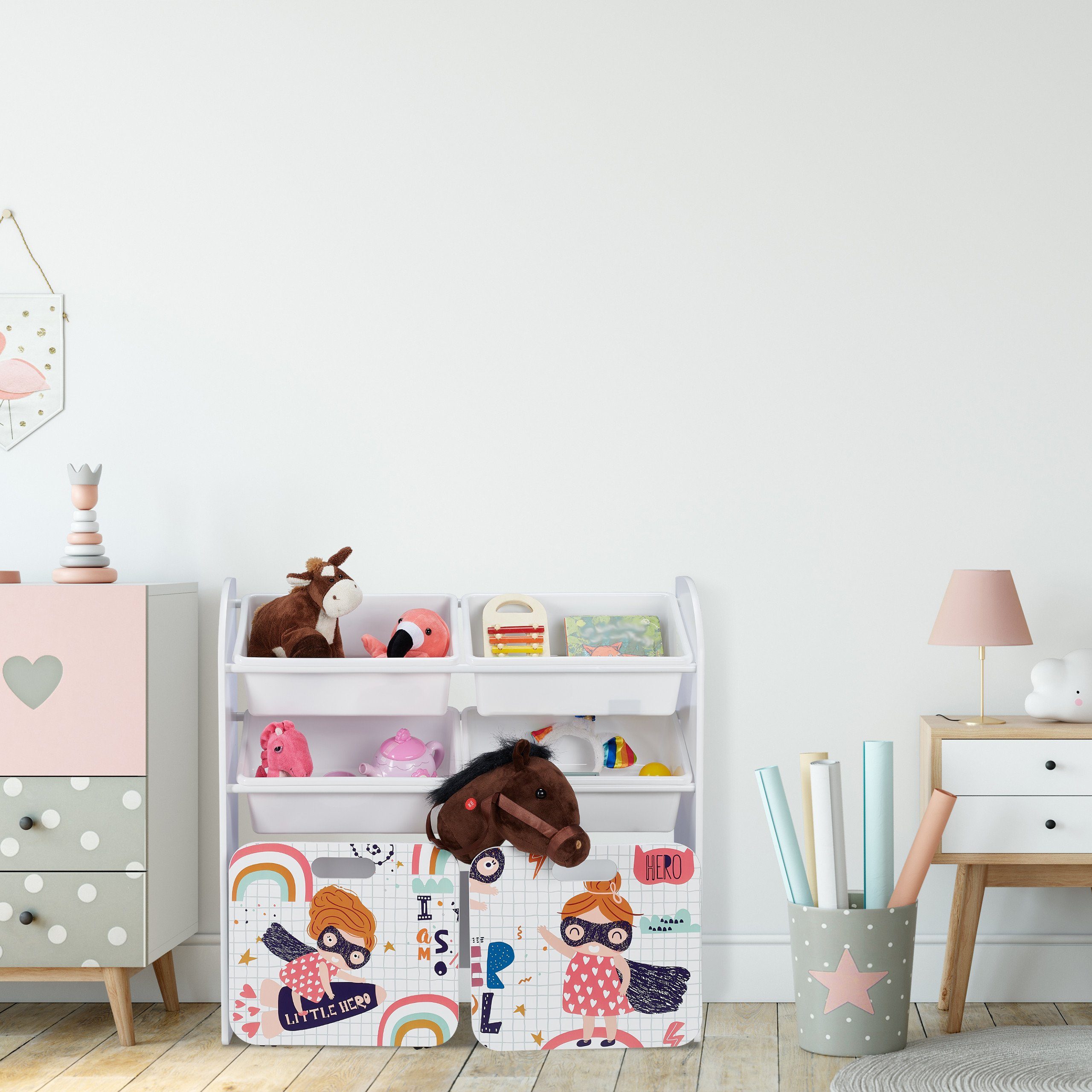 relaxdays Standregal Kinderregal "Kleine Heldin" günstig online kaufen