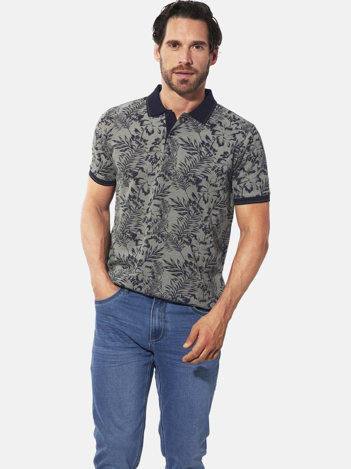 Babista Poloshirt DUITEZZI mit Blätter-Aufdruck