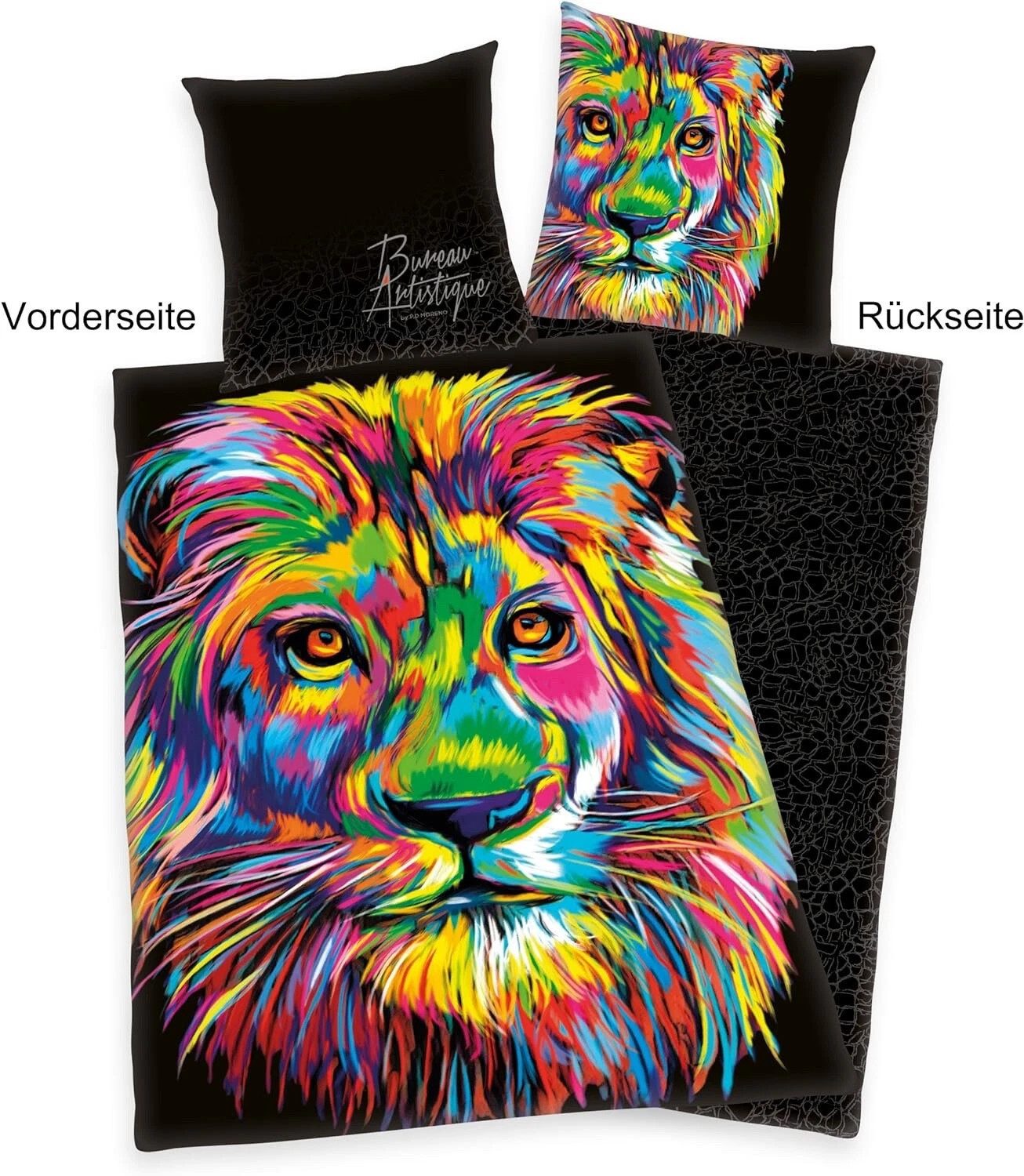 Herding Kinderbettwäsche Mako Satin Bettwäsche Set Bureau Artistique Löwe 1 günstig online kaufen