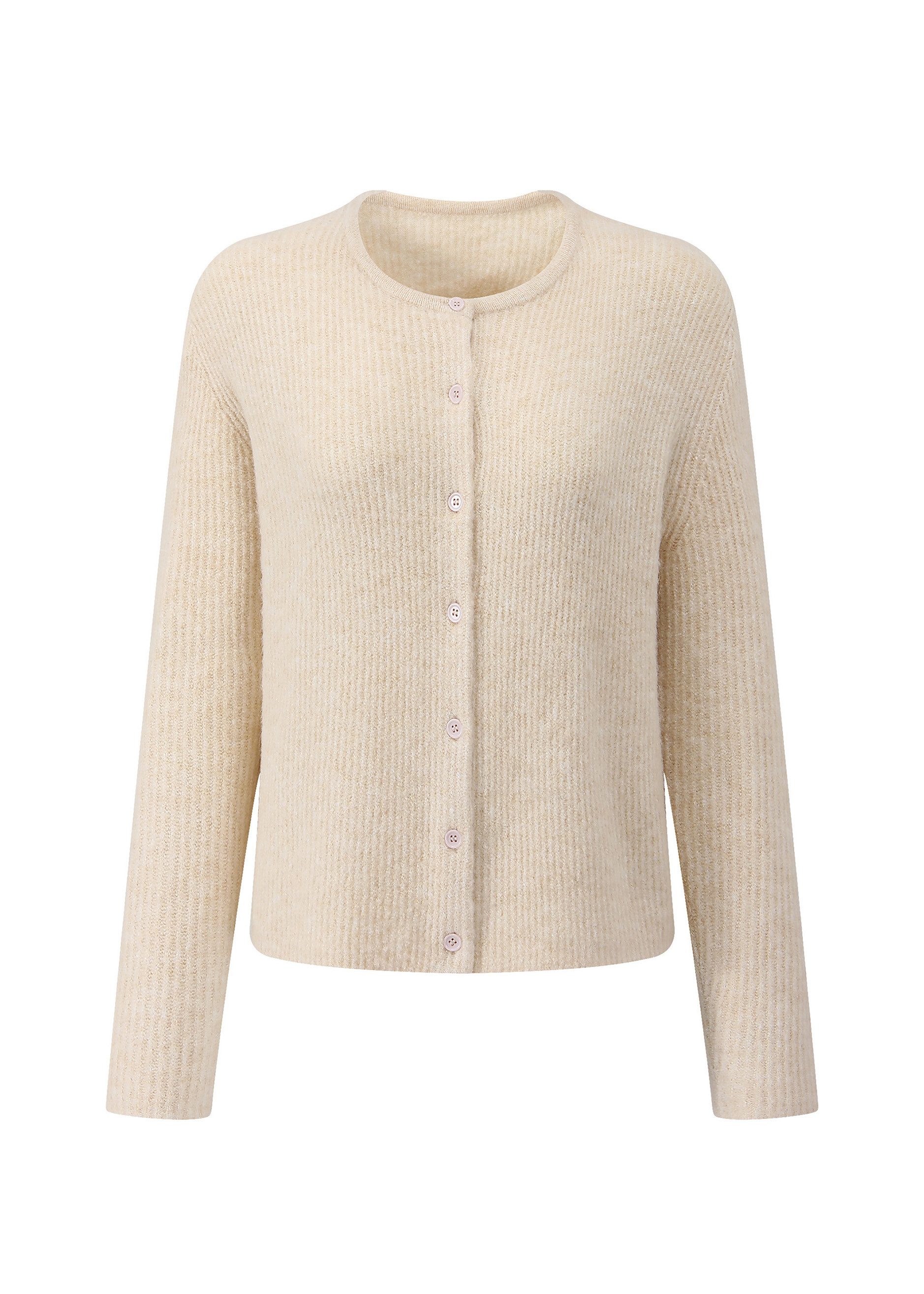 SASSYCLASSY Cardigan Cardigan mit Rippstruktur für Damen Flauschiger Strick günstig online kaufen