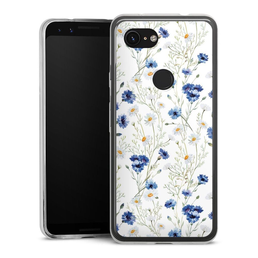 DeinDesign Handyhülle Muster Blume Blumen Flower Pattern 6, Google Pixel 3a Slim Case Silikon Hülle Ultra Dünn Schutzhülle