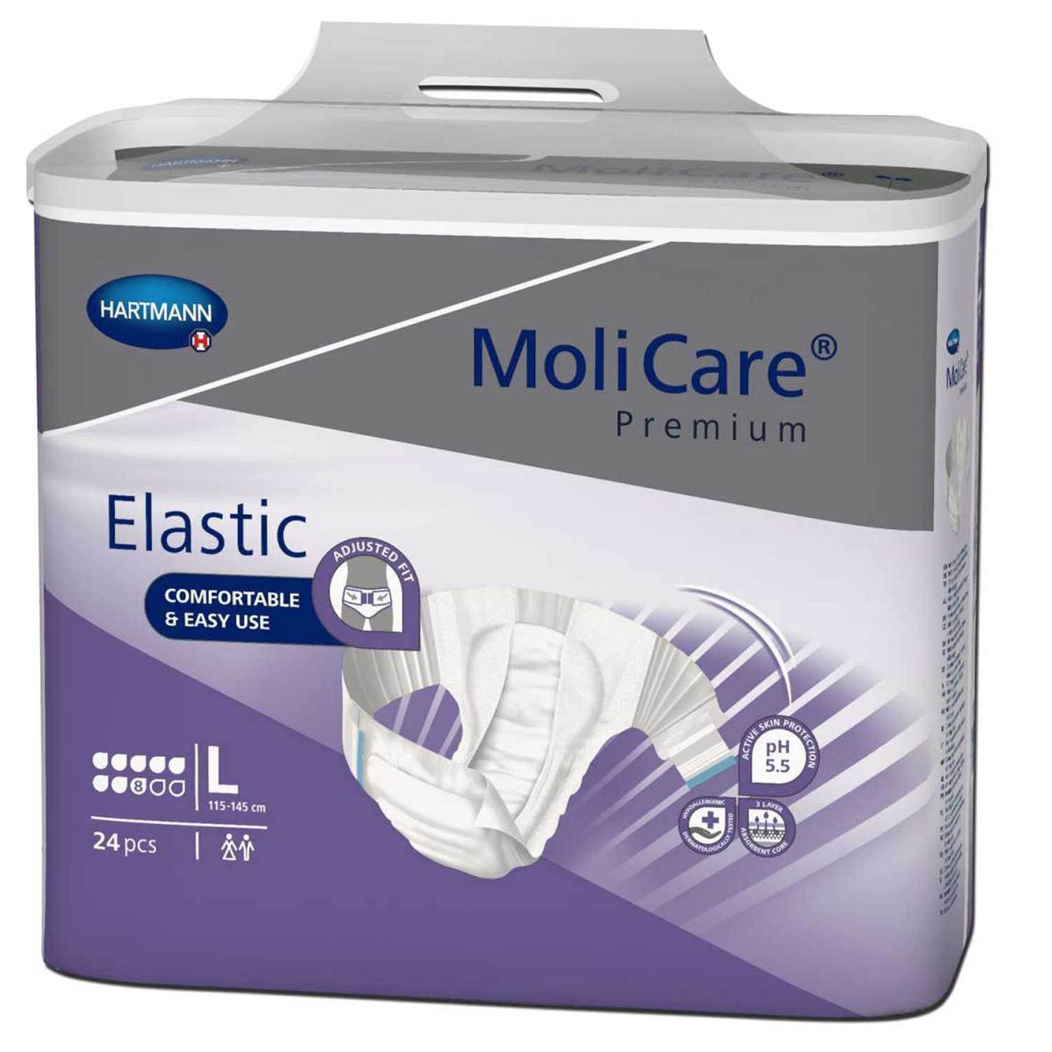 Molicare Inkontinenzslip MoliCare® Premium Elastic 8 Tropfen Größe L (24-St) für diskreten Tragekomfort