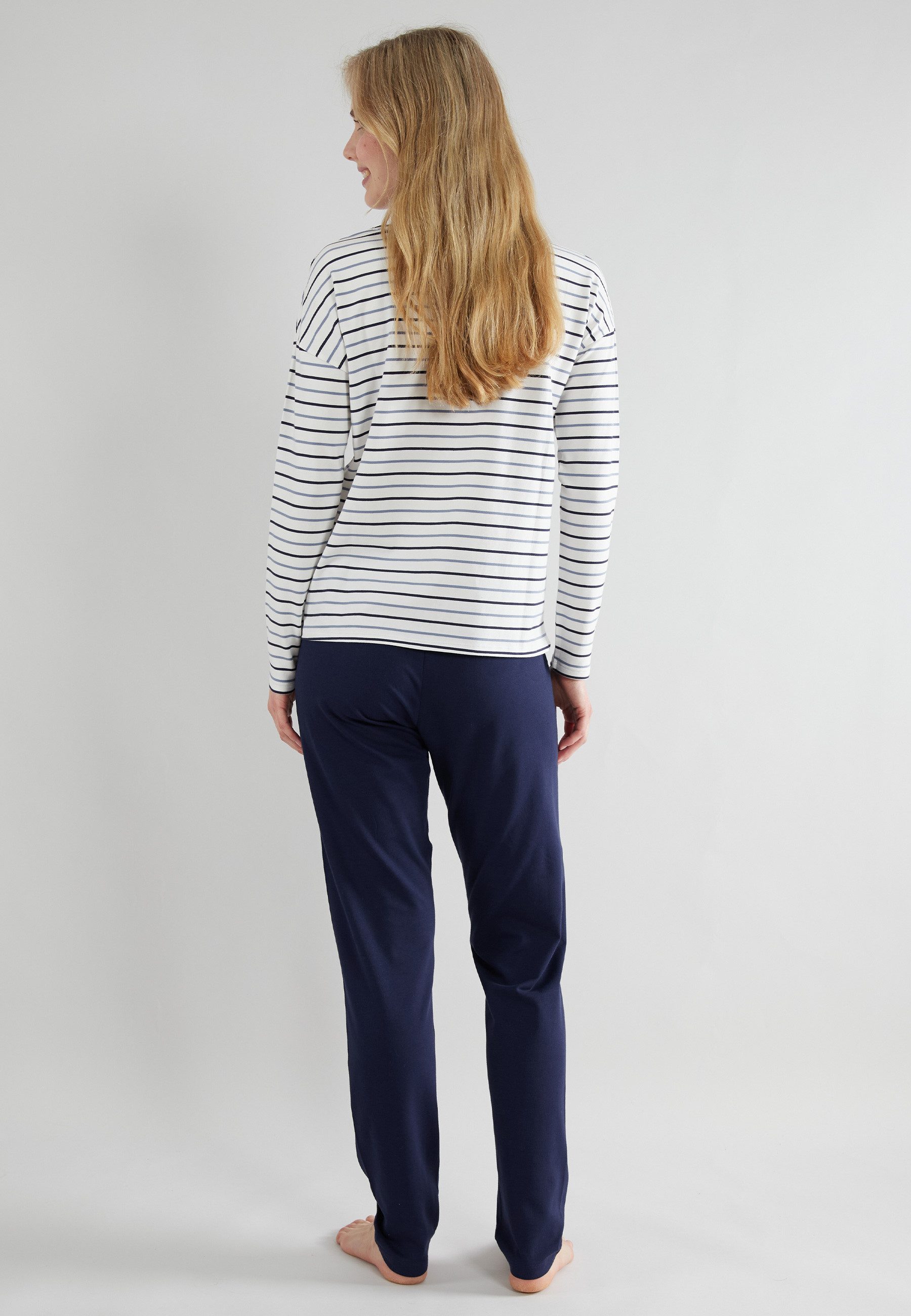 TOM TAILOR Pyjama Zaria (2 tlg) gestreiftes Oberteil, mit Rundhalsausschnitt und langem Arm – Bild 3 von 5