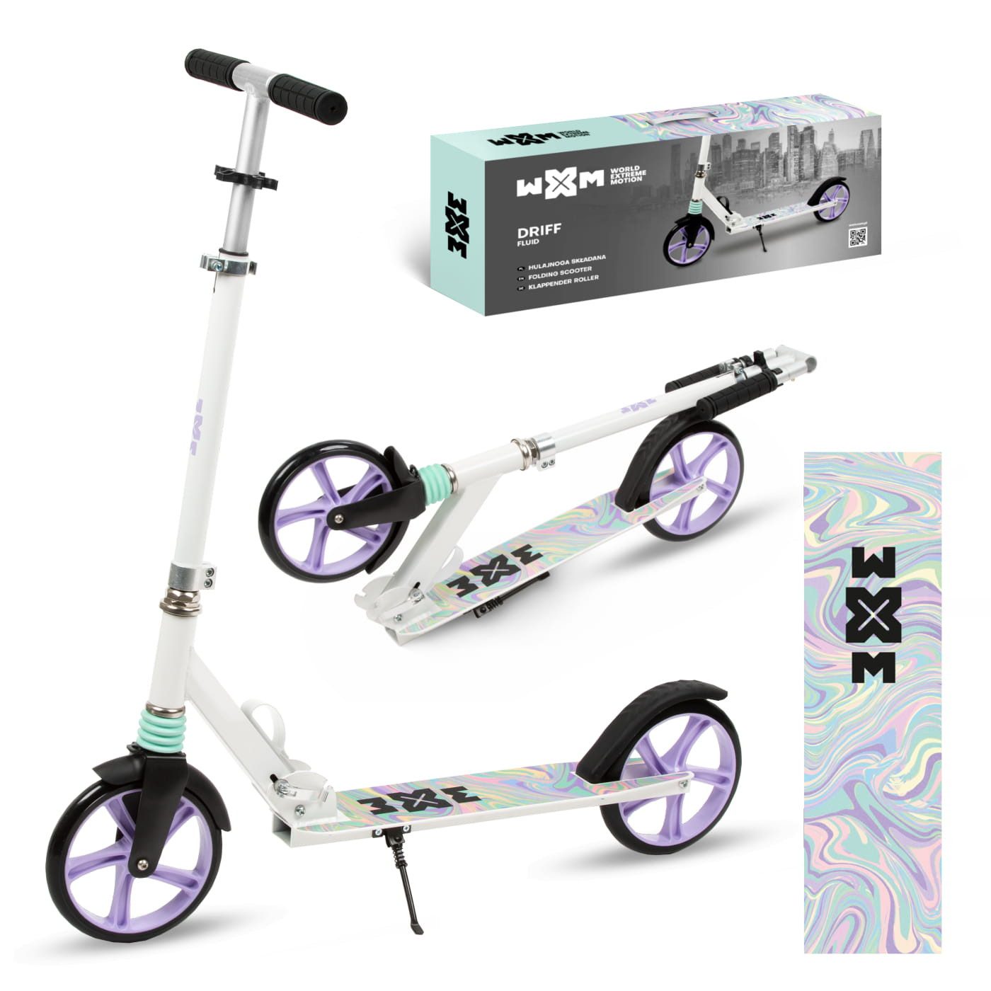 COIL Cityroller Kinderoller, Scooter, Faltbarer, Kinderscooter, Höhenverstellbar, 15 km/h, ABEC-7-Lager, Räder mit 20 cm Durchmesser, klappbares Bein, Fußbremse