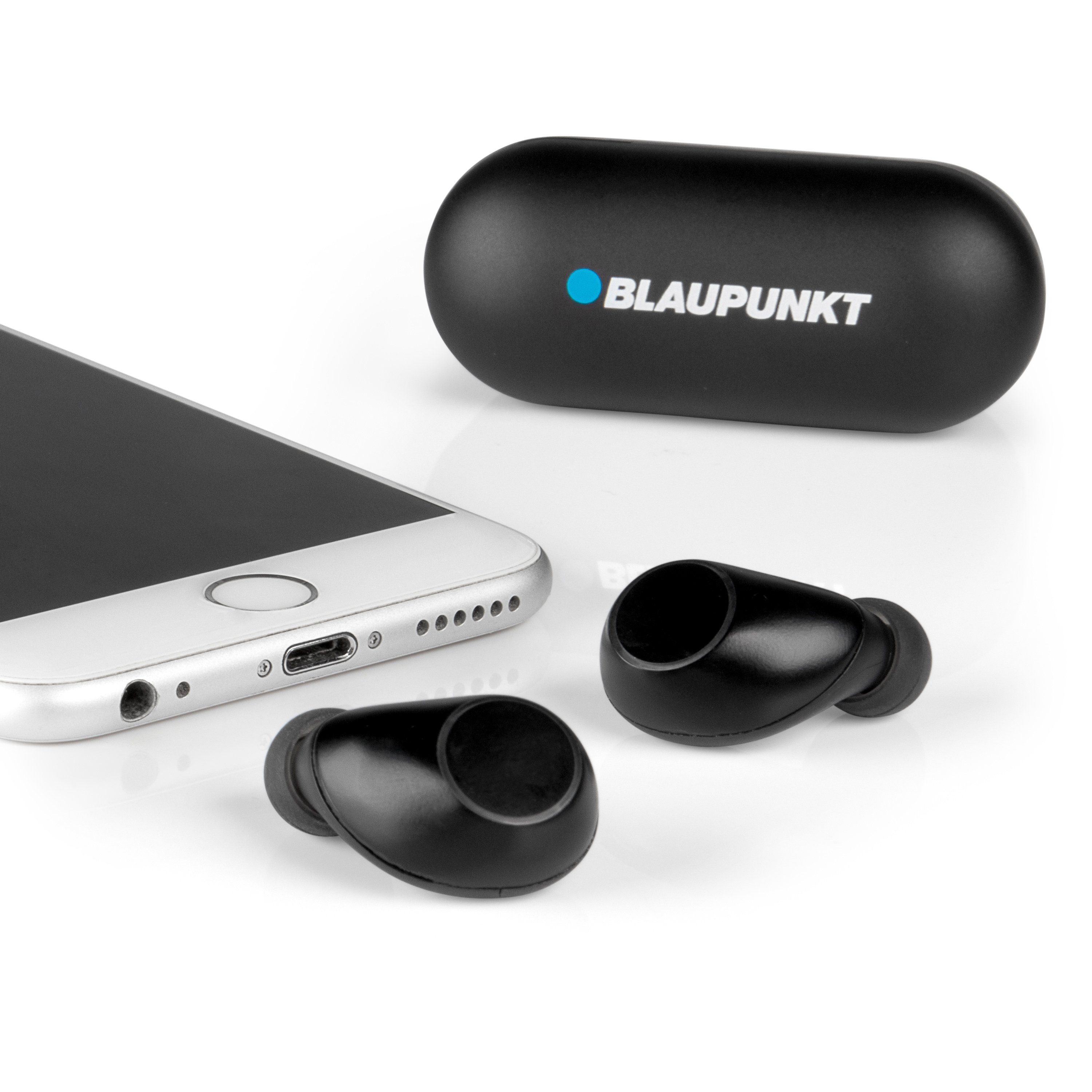 In-Ear-Kopfhörer (Siri, wireless Googel Blaupunkt 10 Bluetooth) Assistant, BTW schwarz