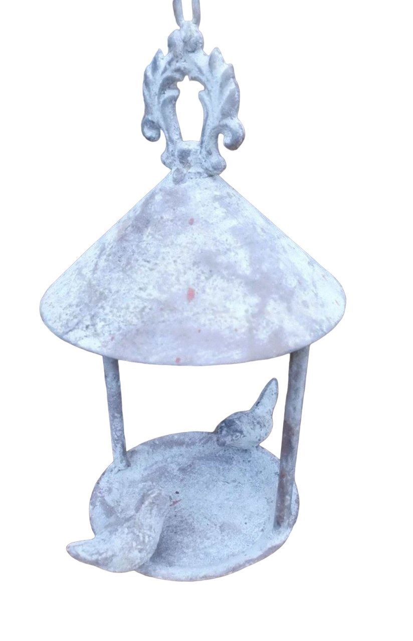 Deko-Impression Vogeltränke Dekoratives Vogelfutterhaus z. Hängen Futterstelle Eisen grau 56 cm