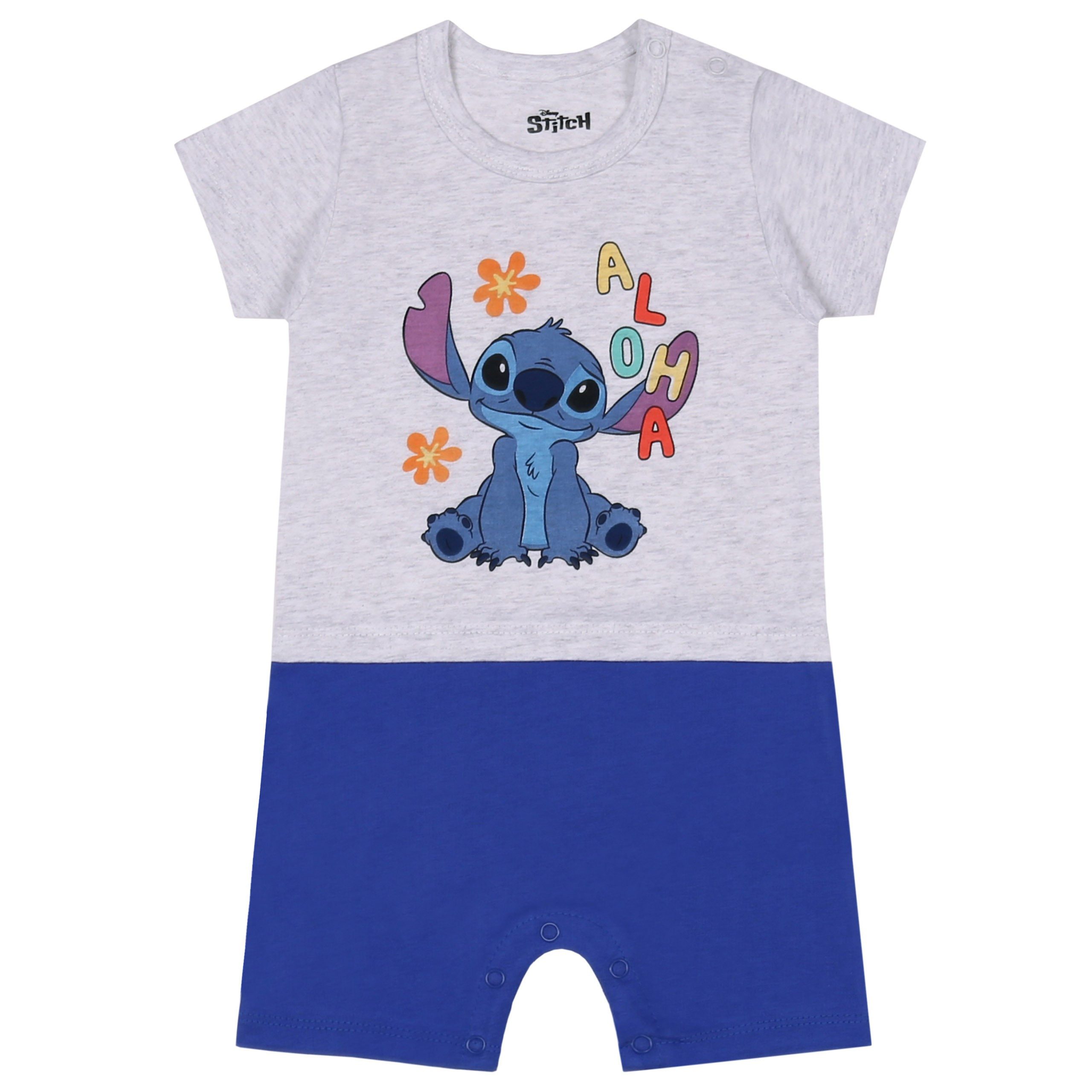 Body STITCH Disney grau-blaue Baby-Body, Baumwolle 12 Monate