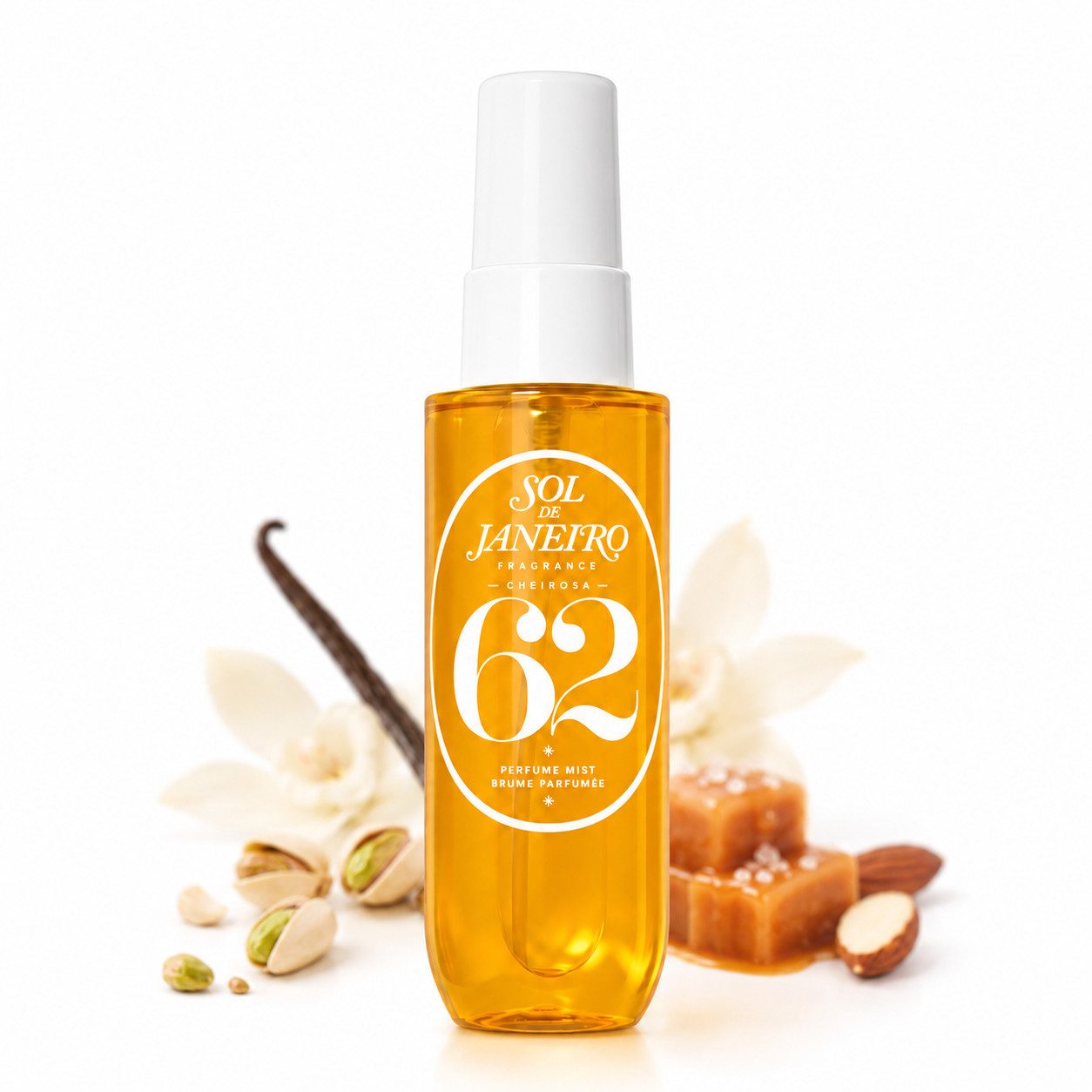 Sol de Janeiro Gesichts- und Körperspray Sol de Janeiro Cheirosa 62 Perfume Mist 30 ml, Mini-Parfumspray – cremig-süßer Duft, perfekt für unterwegs