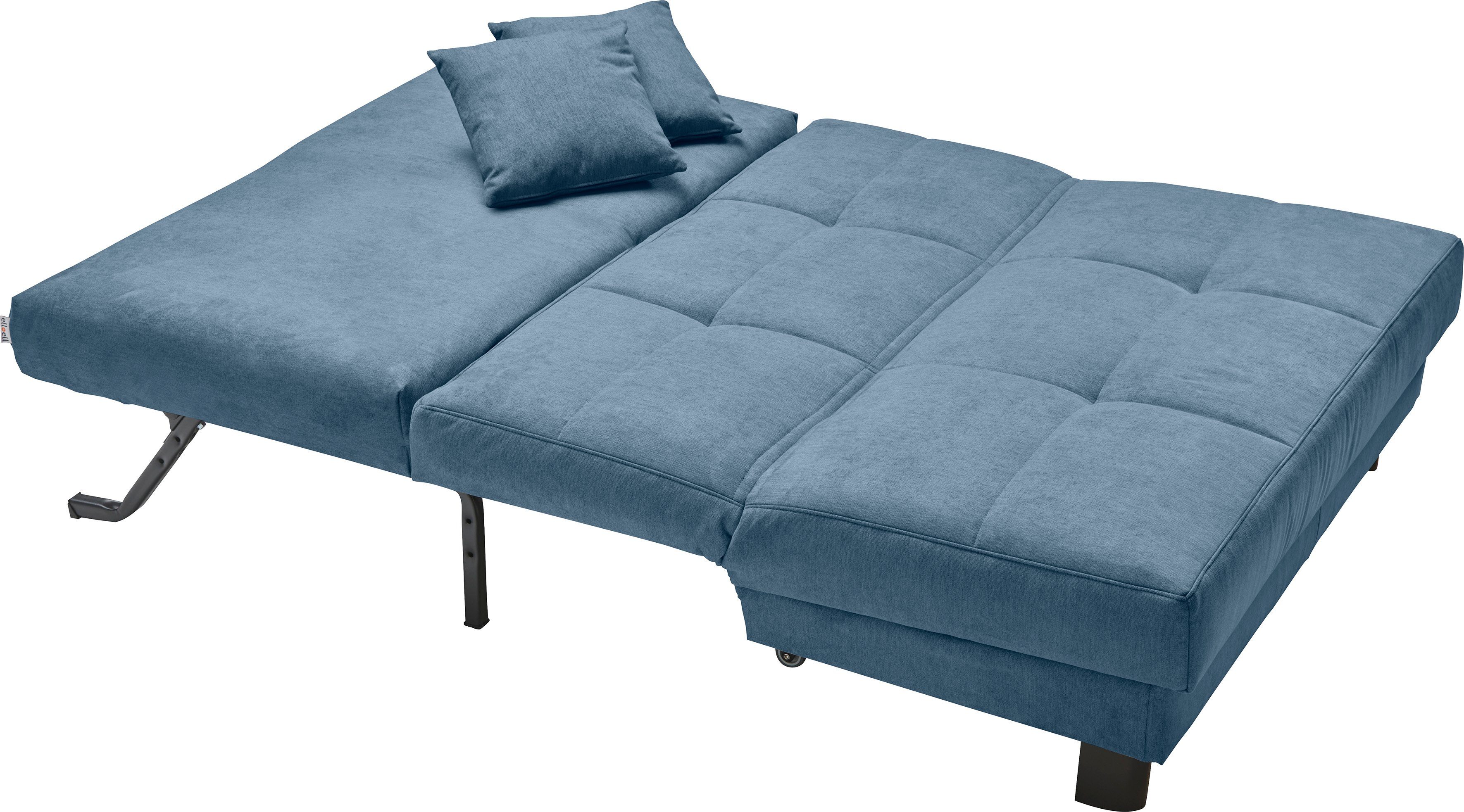 Schlafsofa ell blau Tilda, + Breite 145 inkl. 2 ell Zierkissen cm,