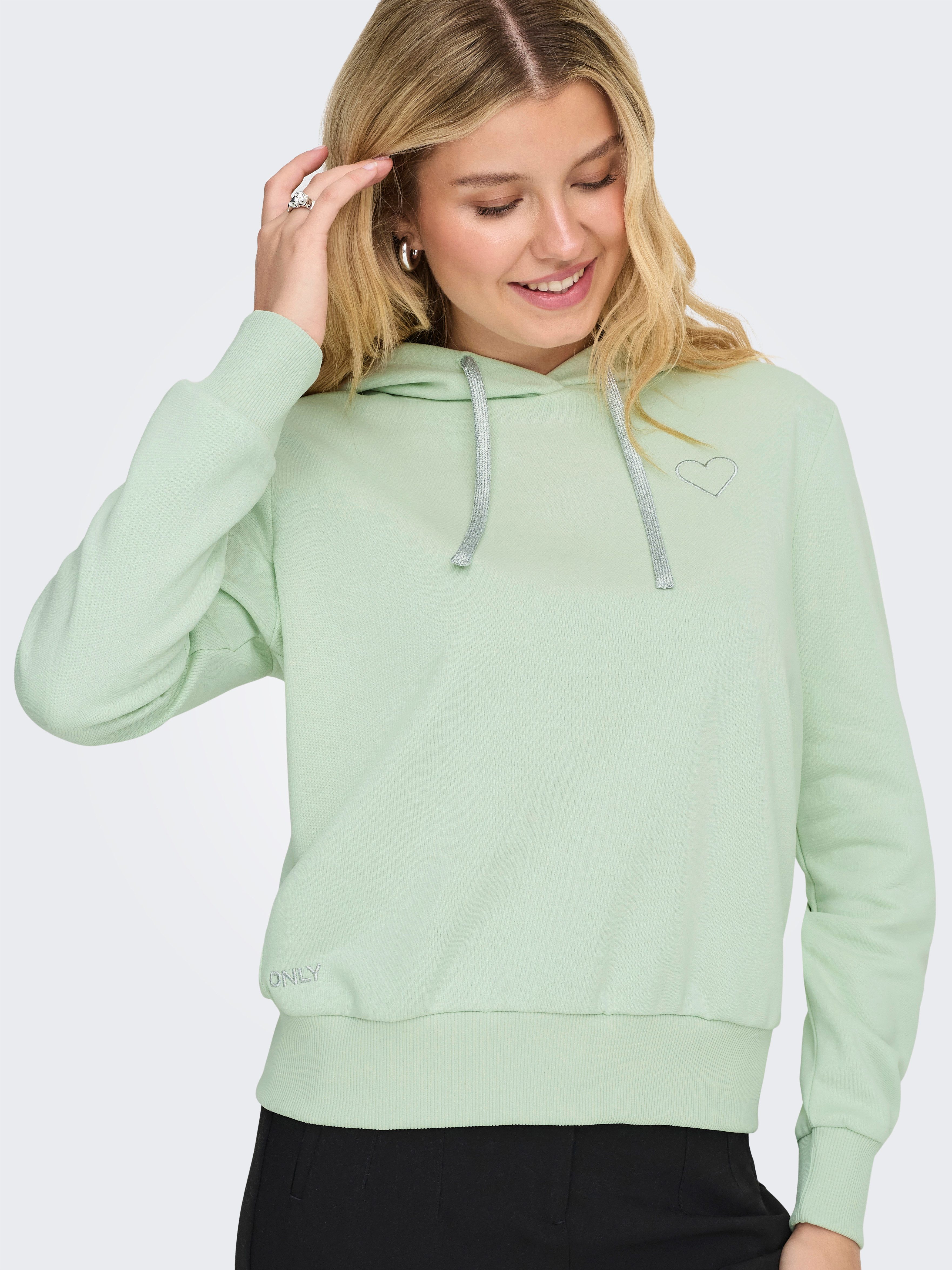 ONLY Kapuzensweatshirt ONLNOLI L/S HEART HOOD SWT NOOS mit Herz-Stickerei günstig online kaufen