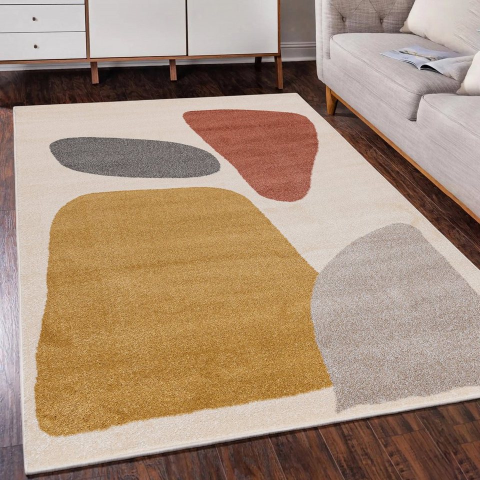 Designteppich Modern Teppich Kurzflor Wohnzimmerteppich Japandi Scandi  Creme Beige, Mazovia, 80 x 150 cm, Fußbodenheizung, Allergiker geeignet,  Farbecht, Pflegeleicht, SCHUTZ UND SICHERHEIT- die Teppiche der Kollektion  LUCY sind zertifiziert