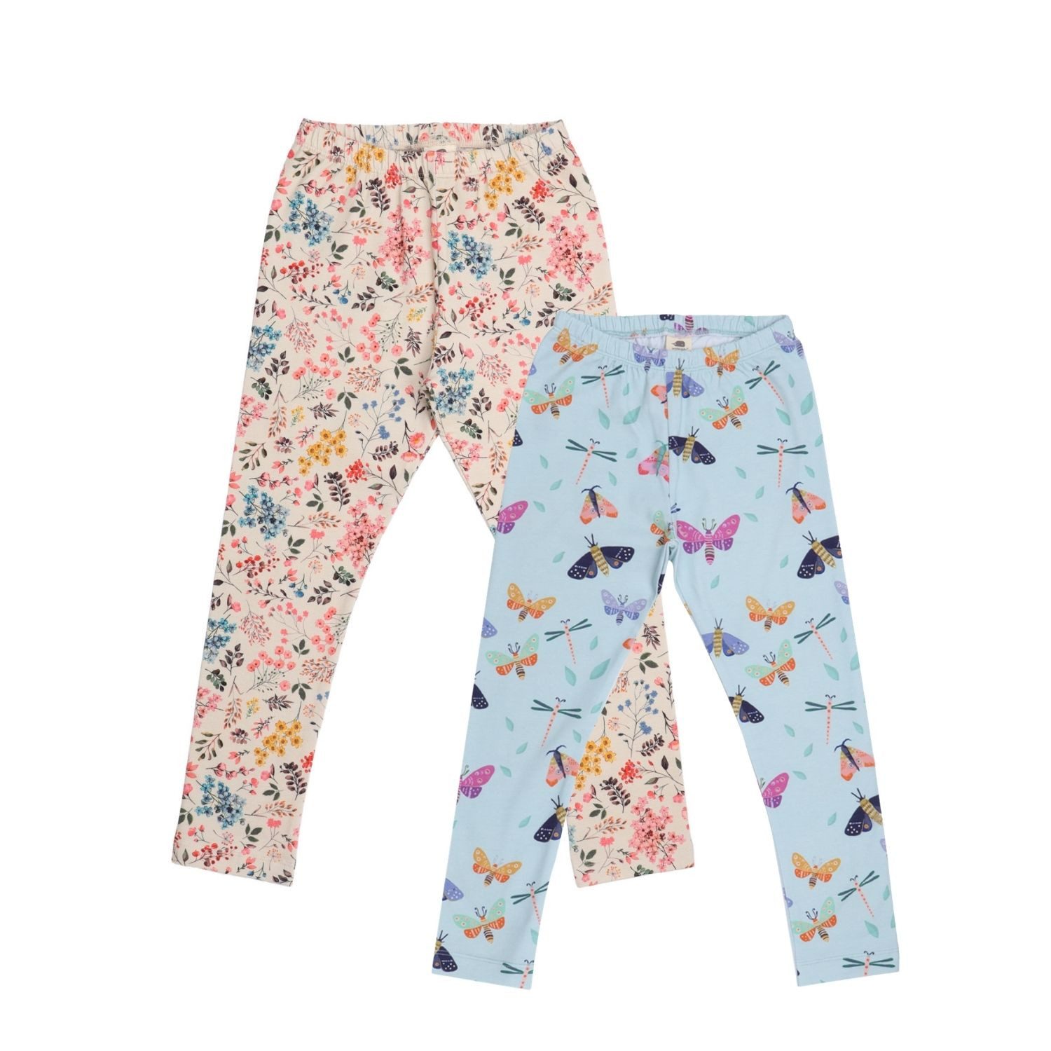 Leggings Walkiddy Mini Flowers Kinder Bio Baumwolle GOTS Green