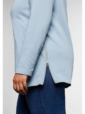 Sheego Kapuzensweatshirt Große Größen mit seitlichen Reißverschlüssen