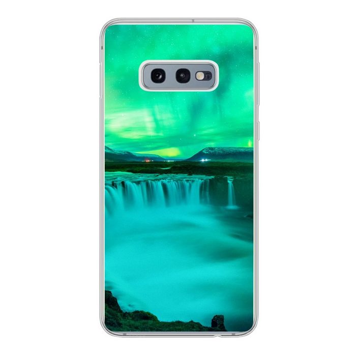 MuchoWow Handyhülle Wasserfall - Island - Nordlichter Phone Case Handyhülle Samsung Galaxy S10e Silikon Schutzhülle
