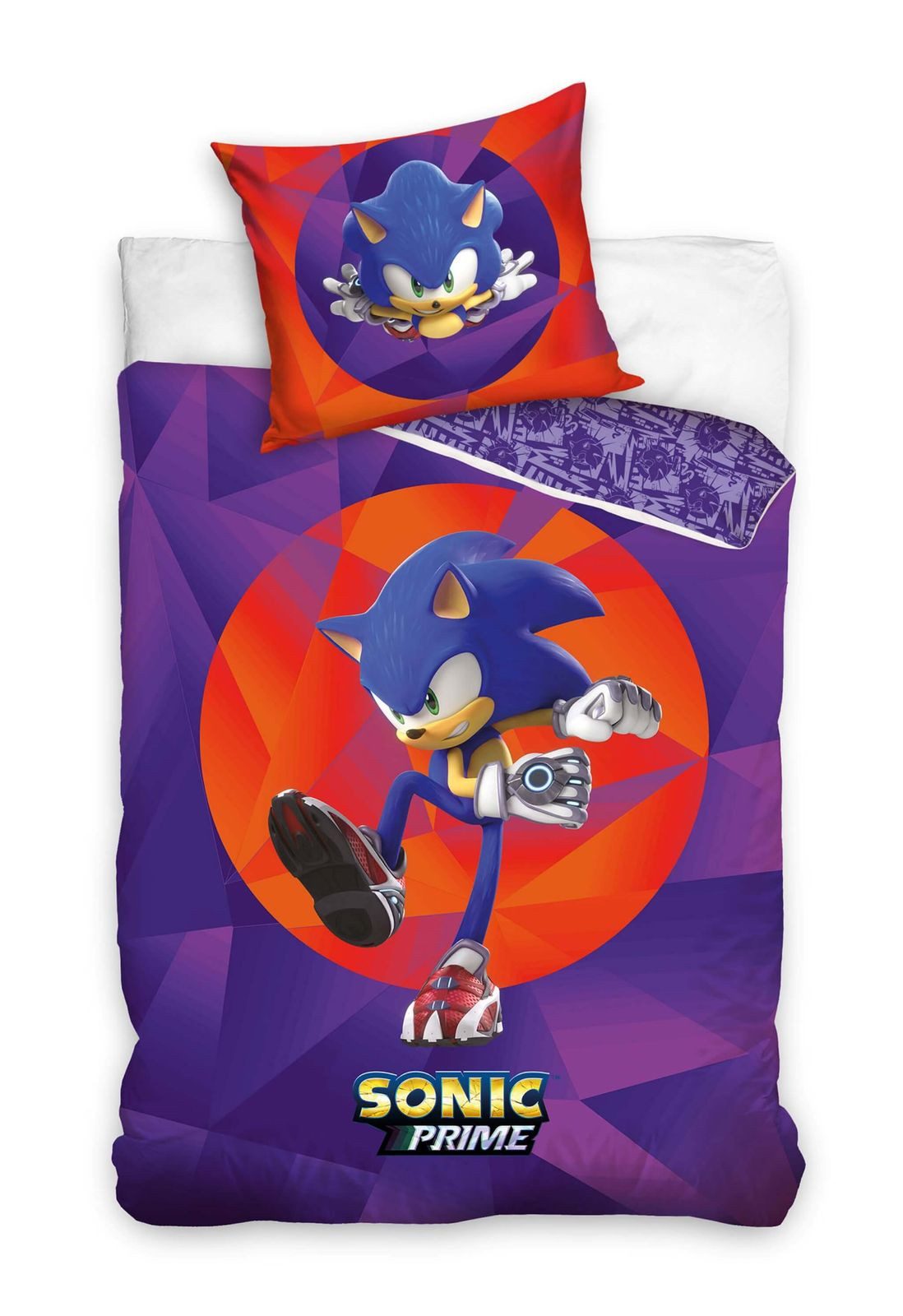 Carbotex Bettwäsche Sonic the Hedgehog - Wende-Bettwäsche-Set, 135x200 80x80, Sonic Prime, Baumwolle, 100% Baumwolle