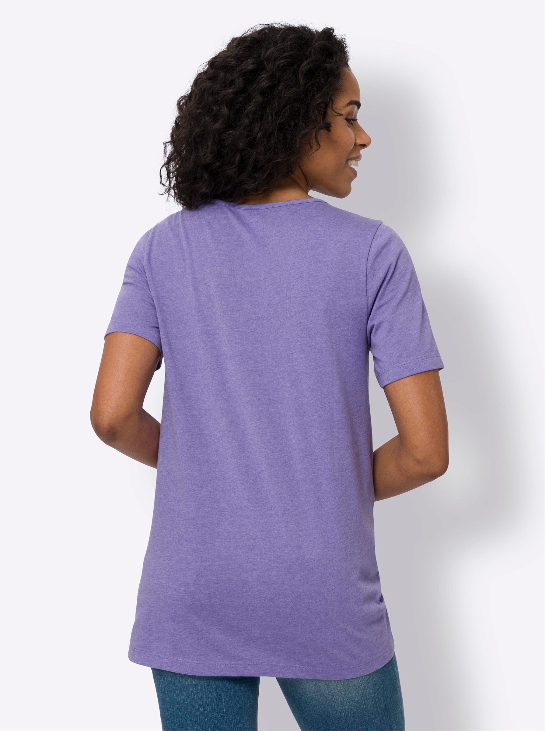 Sieh an! T-Shirt Longshirt Kurzarm