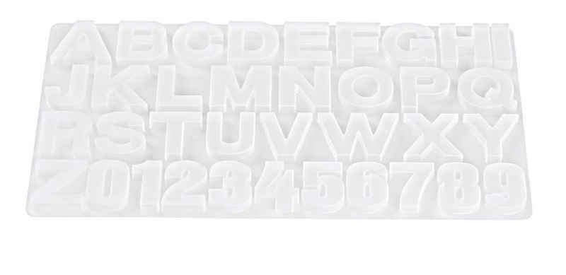 HobbyFun Kreativset Silikon Giessform Buchstaben Zahlen ca. 4 cm