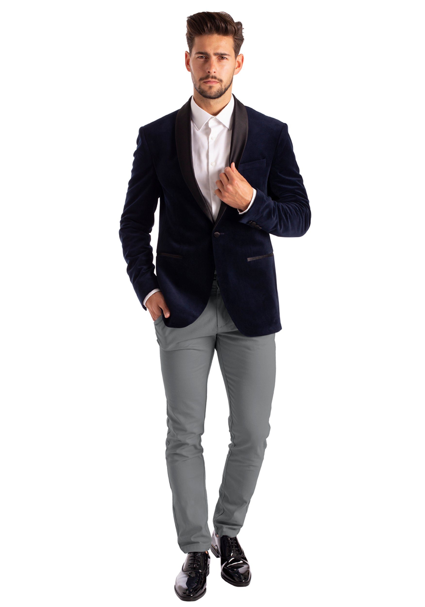 BlauerHafen Chinohose Herren Chinohose Slim Fit Stretch Business Casual Stoffhose Freizeit 4 Taschen (2 Vorder- und 2 Gesäßtaschen)