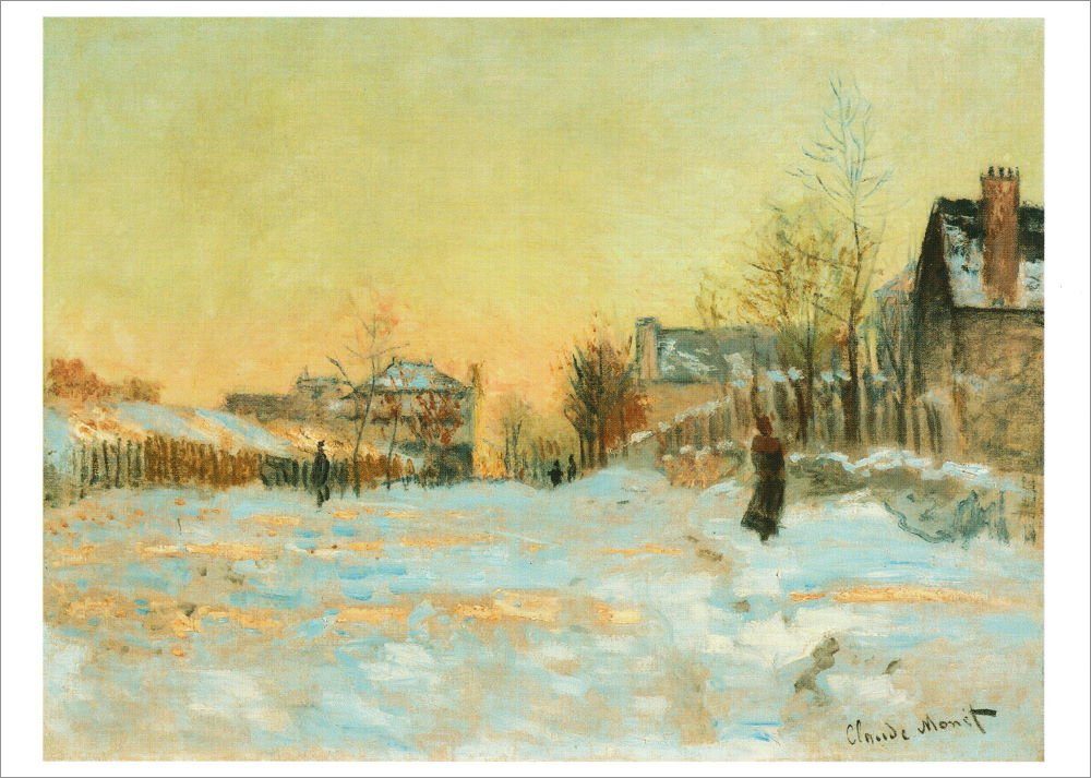 Postkarte Kunstkarte Claude Monet "Schnee in Argenteuil"