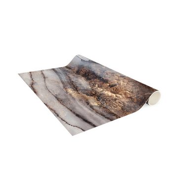Läufer Teppich Vinyl Flur Küche Muster Abstrakt Marmor lang modern, Bilderdepot24, Läufer - schwarz glatt