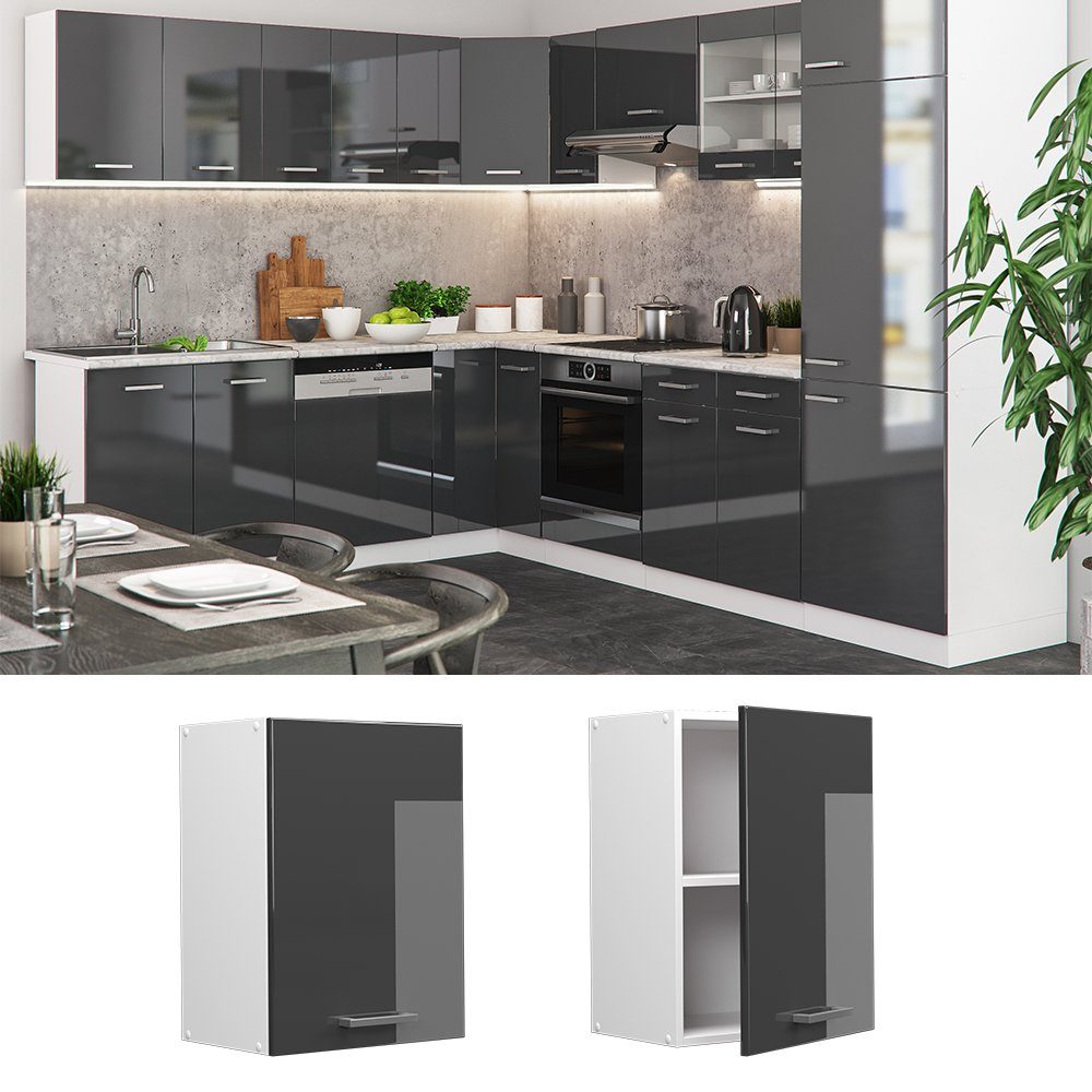 Vicco Hängeschrank R-Line, Anthrazit Hochglanz/Weiß, 45 günstig online kaufen
