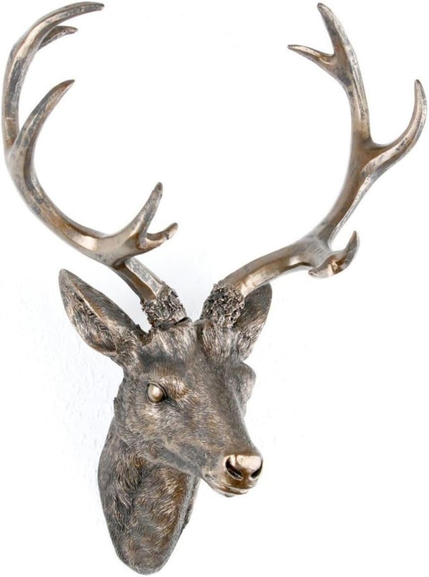 Linder Wanddekoobjekt Hirschgeweih - Wanddeko - Hirsch aus Polyresin-Kunststein