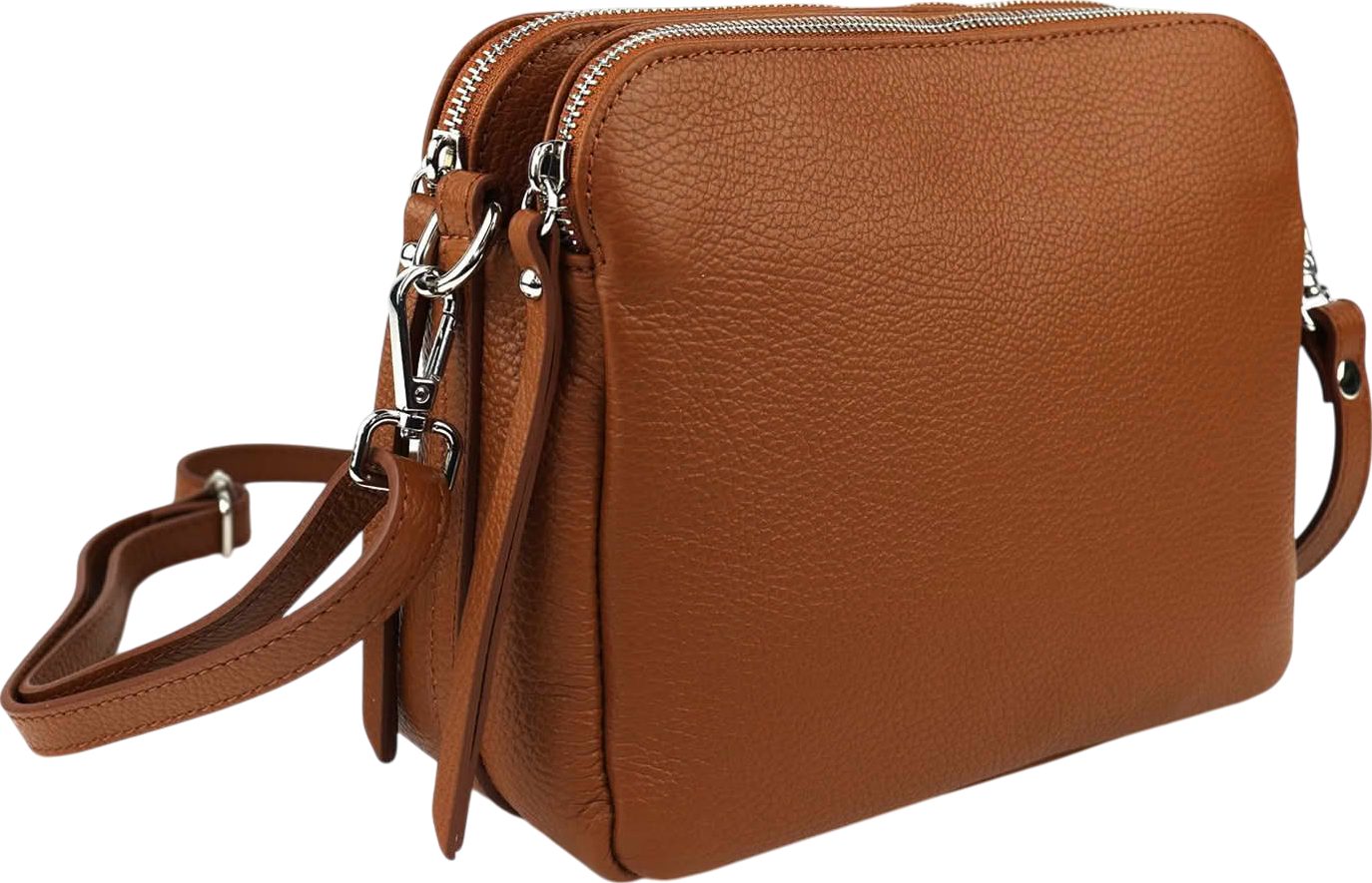 SEVA Schultertasche Umhängetasche mit 3 hauptfächer, Crossbody Tasche Damen Leder groß (verstellbaren Schulterriemen, 3Fächer, Echtleder, Erhältlich in verschiedenen Farben), verstellbare Gurte, Crossover Tasche, Tablet Tasche