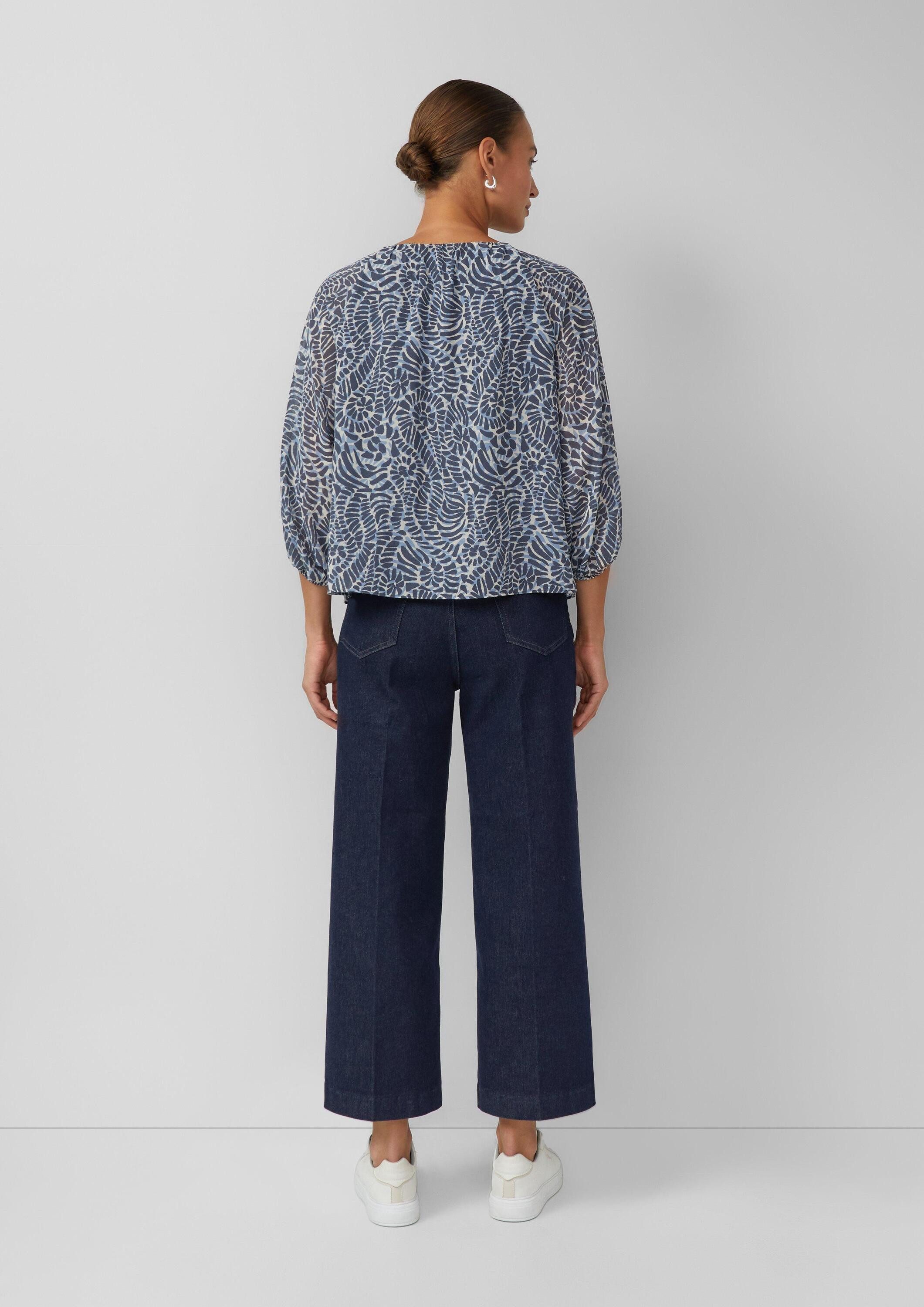 s.Oliver Langarmbluse Bluse Chiffon-Bluse im Relaxed Fit mit Raglanärmeln