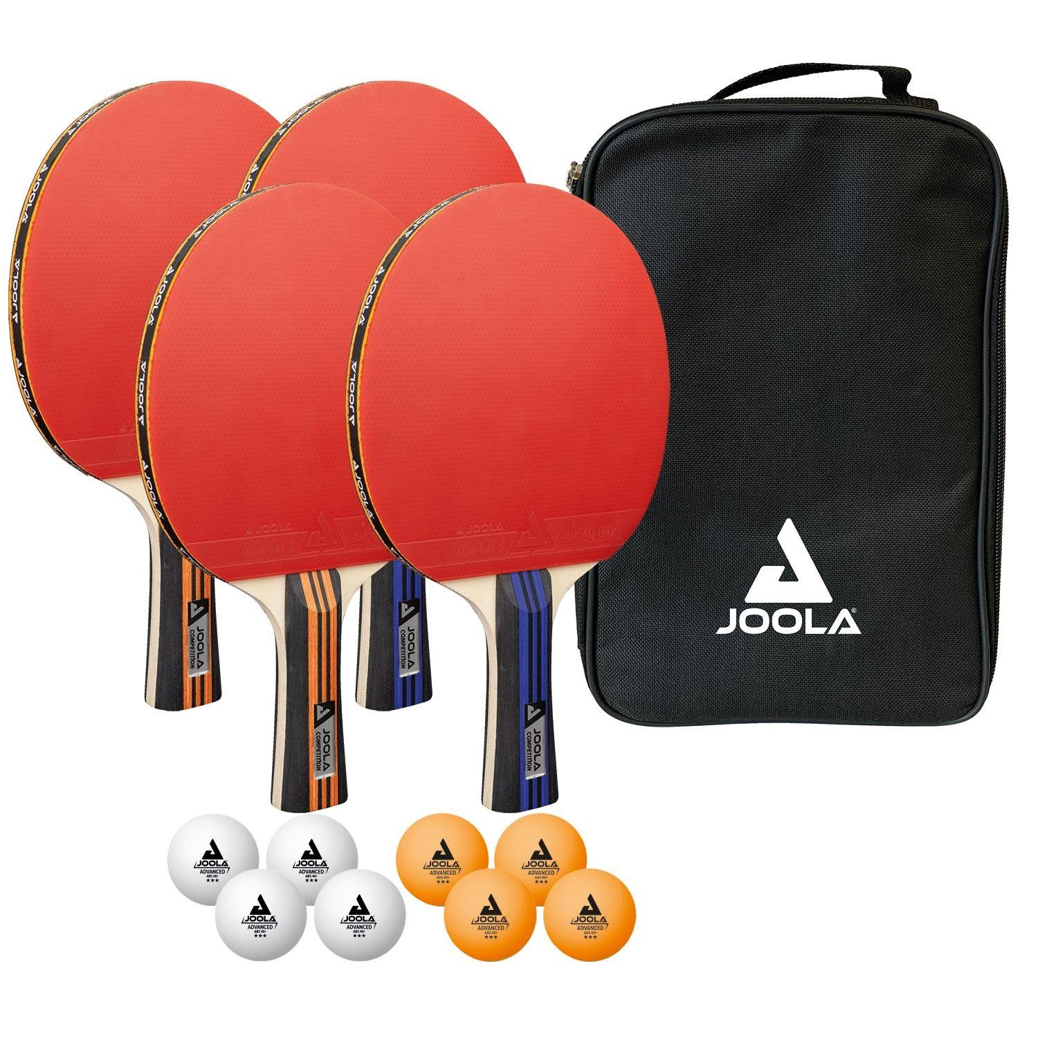 Joola Tischtennisschläger Family Advanced Set, Tischtennis Schläger Set Tischtennisset Table Tennis Bat Racket