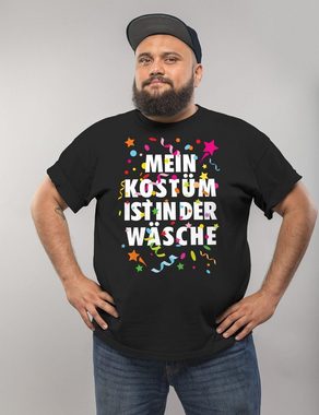 MoonWorks Print-Shirt Herren T-Shirt Fasching Karneval Kostüm Verkleidung Last Minute Faschi mit Print