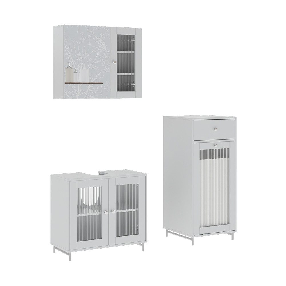 Badmöbel-Set Malte, Weiß, 3 Teile