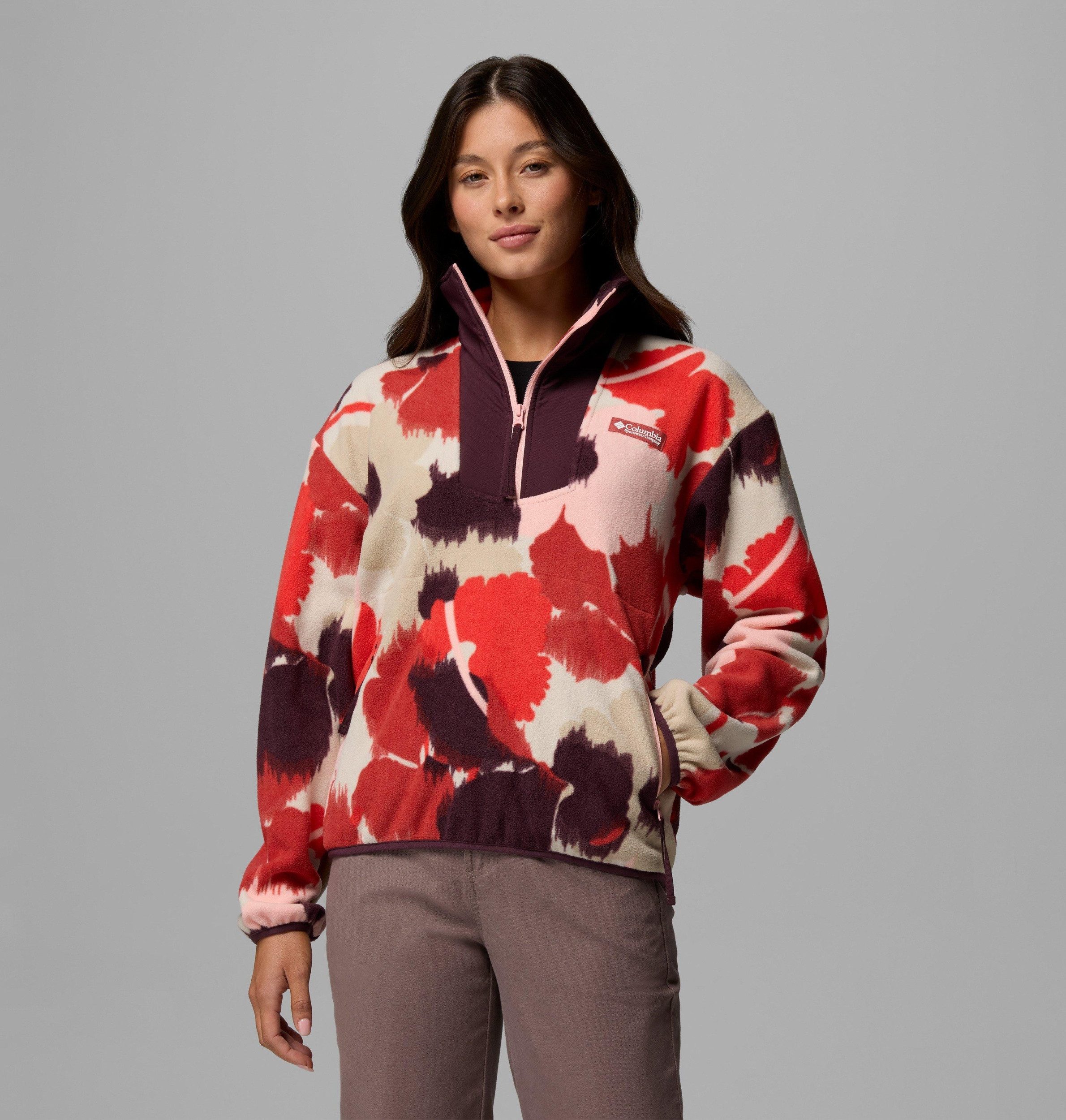 Columbia Rollkragenpullover Sequoia Grove Printed Half Zip WASHED RED, IKATBLOOM