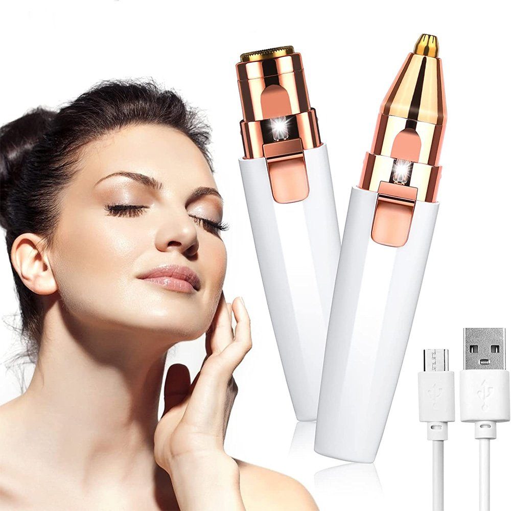 ZGGZERG Gesichtshaarentferner Gesichtshaarentferner für frauen, 2in1 Elektrischer Augenbrauen Rasier mehr