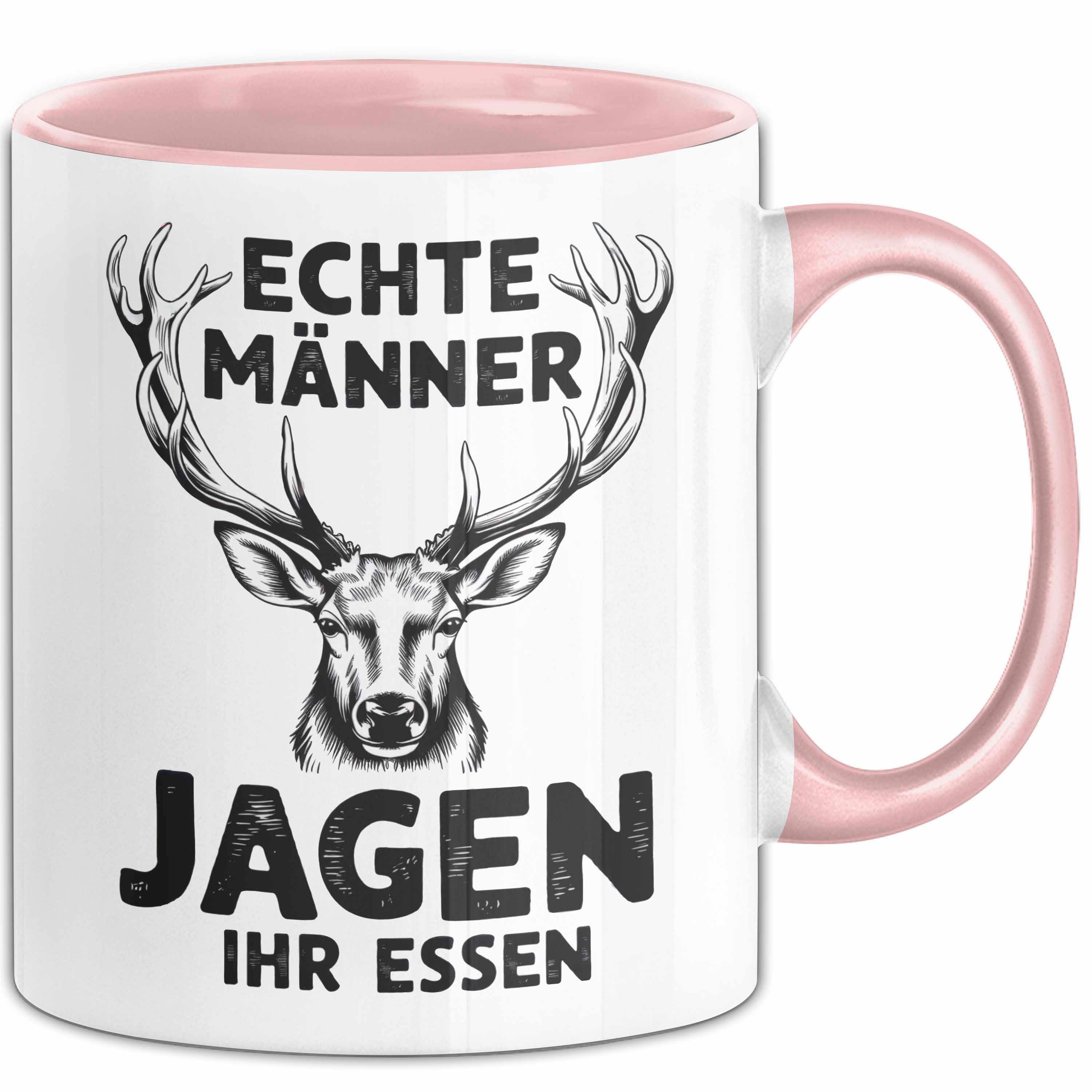 Trendation Tasse Hirschjäger Jagd Tasse Geschenk Echte Männer jagen ihr Essen