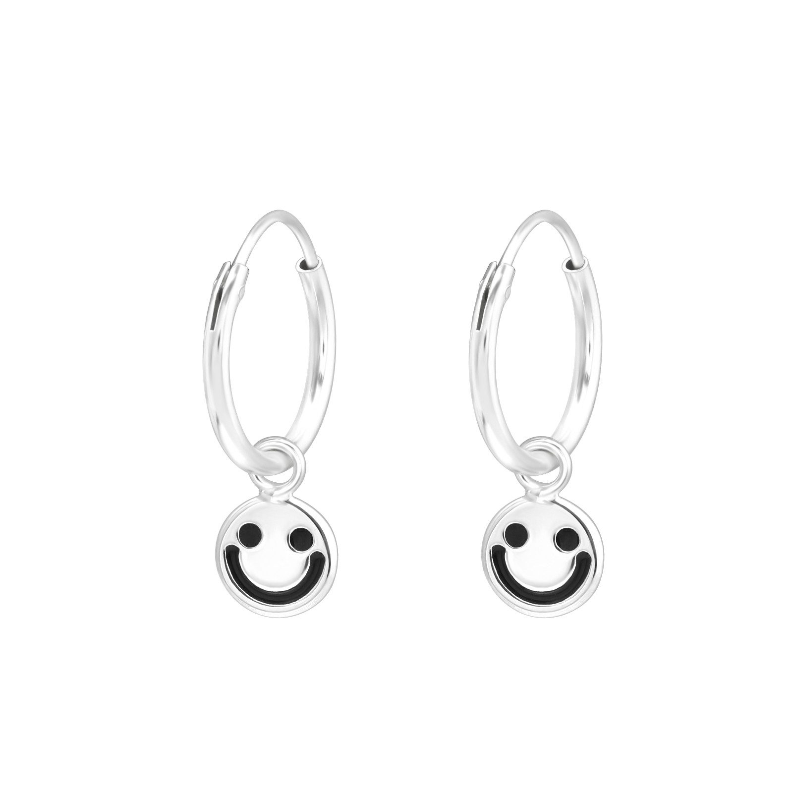 Paar Creolen Charm-Ohrringe SMILEY, 2-tlg.