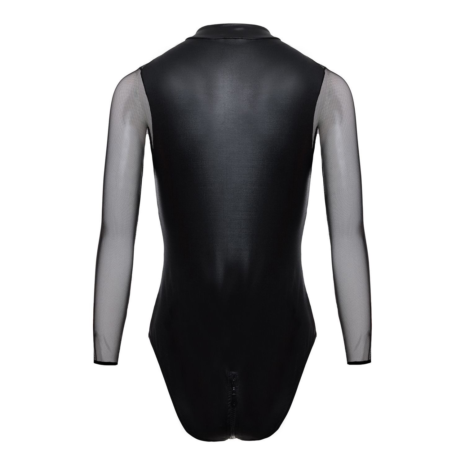 CHRISTINE LE DUC Body-Ouvert Wetlook Zip-Body ouvert Maddy - Schwarz
