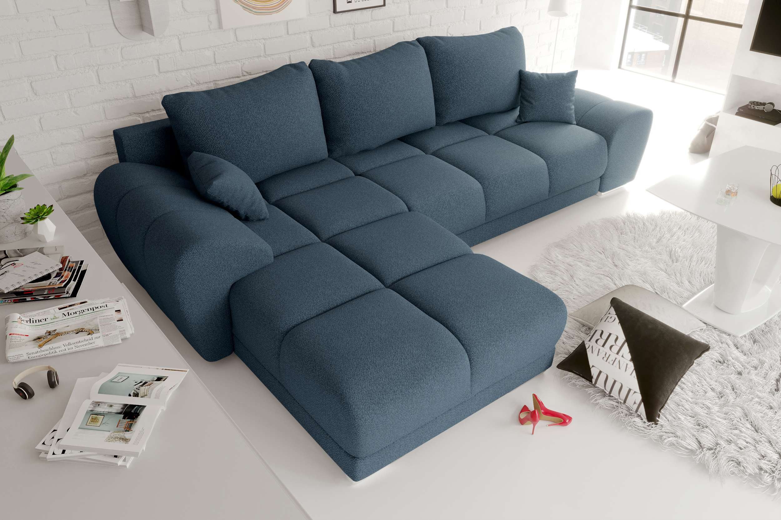 99rooms Ecksofa Antalya, Sofa L-Form, Eckcouch, mit abnehmbaren Kissen, Sch günstig online kaufen