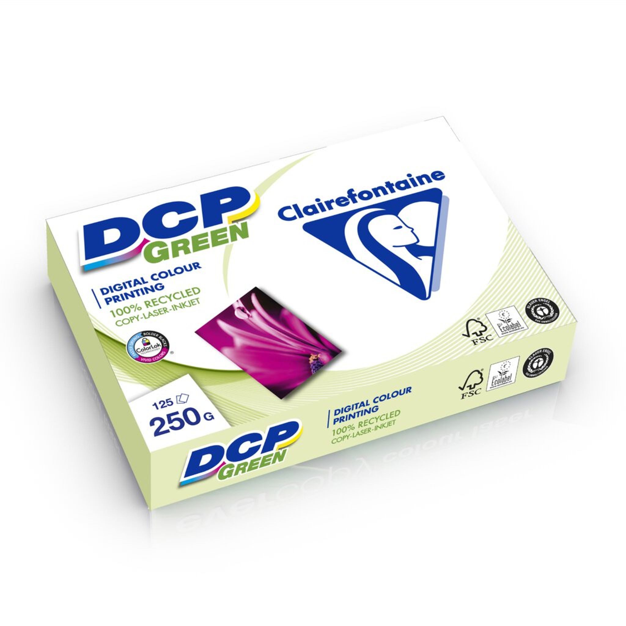 CLAIREFONTAINE Drucker- und Kopierpapier DCP green Kopierpapier, A3, weiß, 250g, 125 Blatt, Recycling