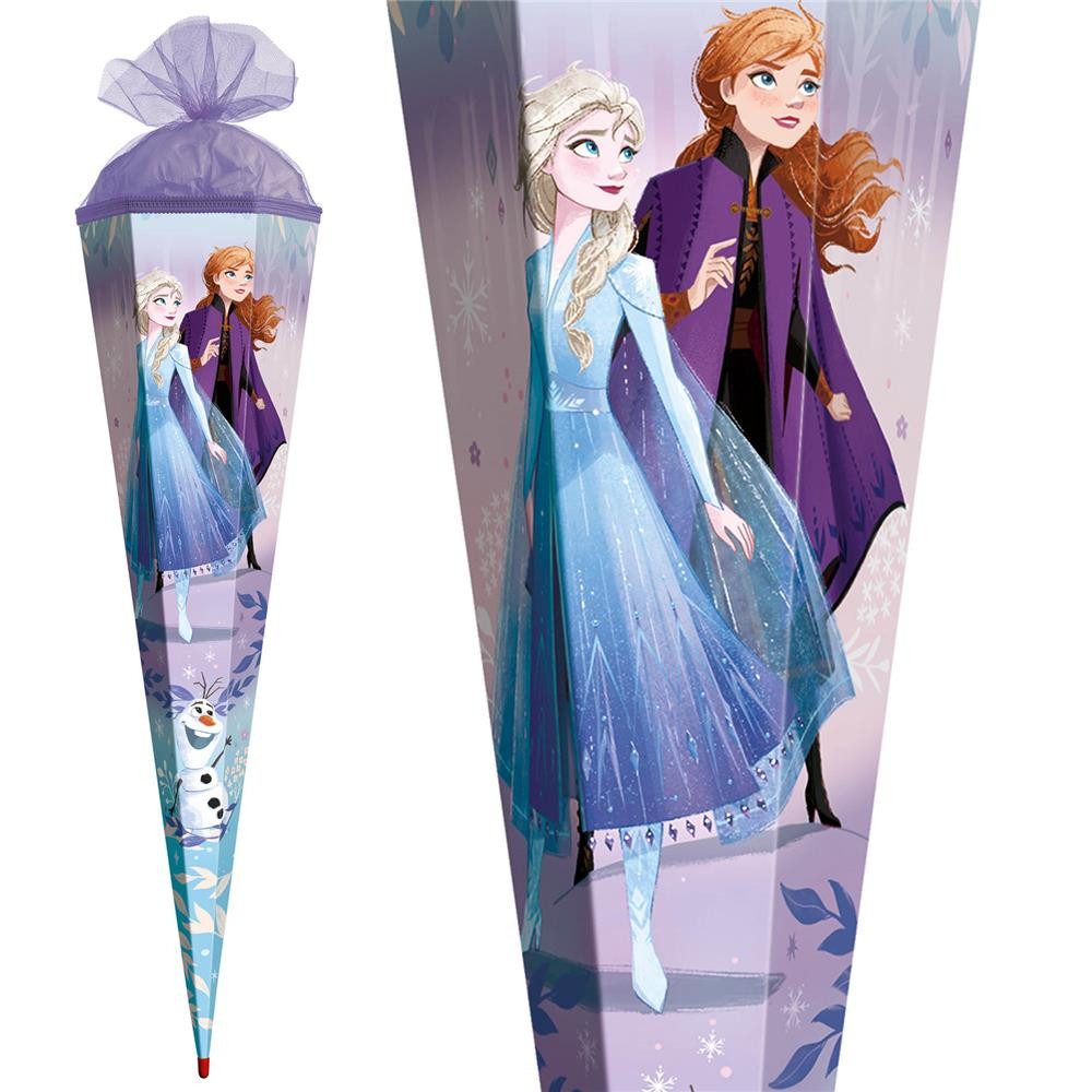 Roth Schultüte Disney Frozen, 85 cm, eckig, Tüllverschluss, Roth-Spitze