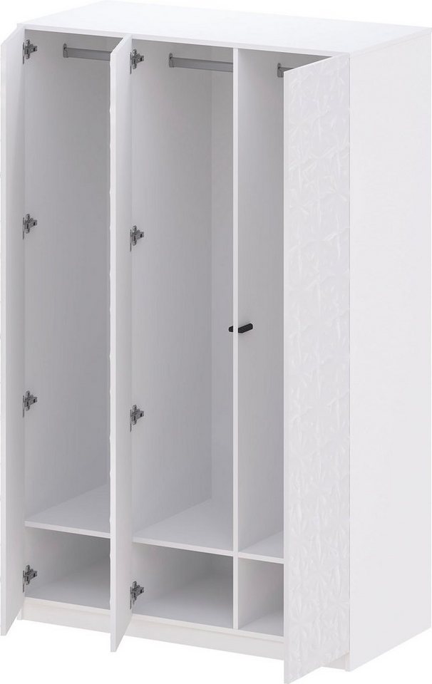 Leonique Kleiderschrank »Caren« mit dekorativen Fräsungen, Push-to-open Funktion, Breite 117 cm-kaufen
