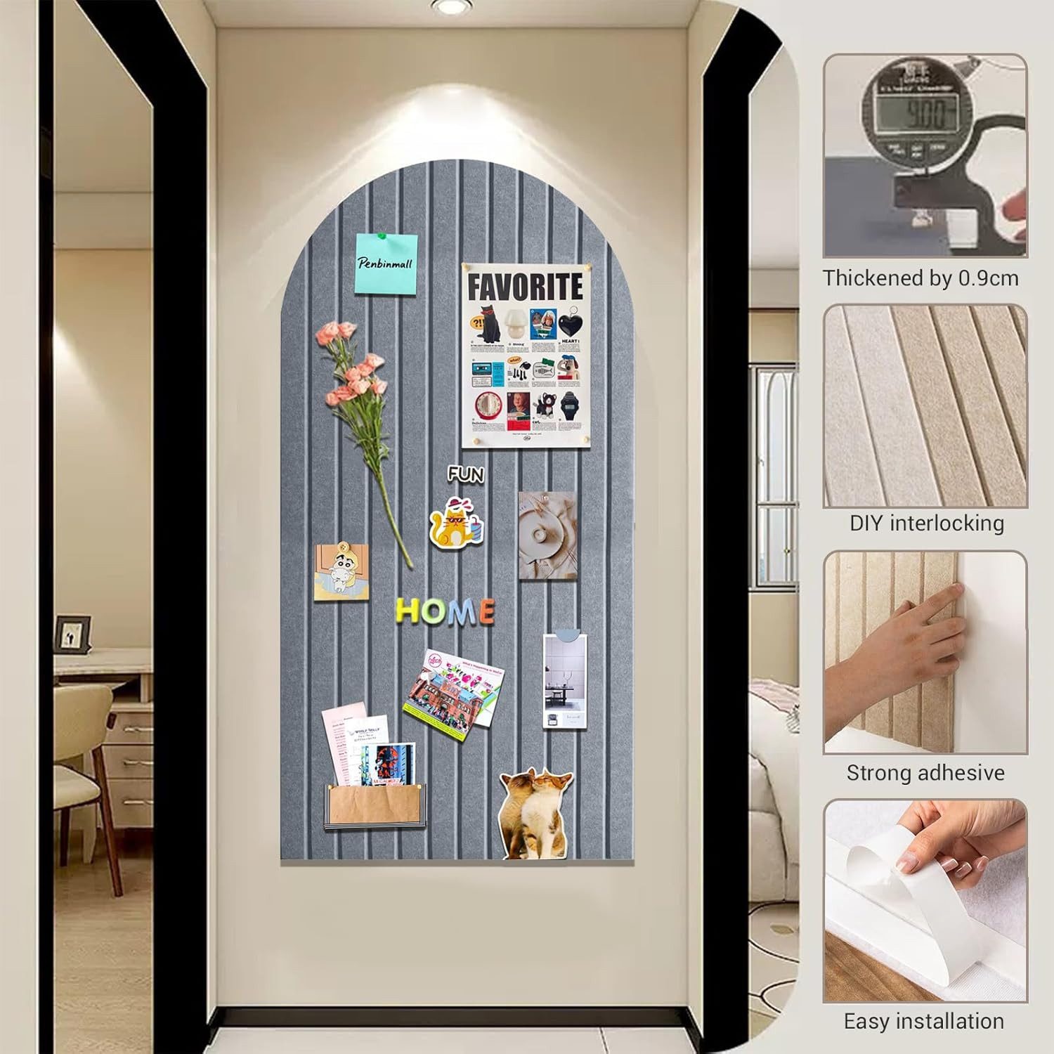 Coonoor Pinnwand Runde Ränder korkwand aus Filz,korkplatte große Pinnwand günstig online kaufen